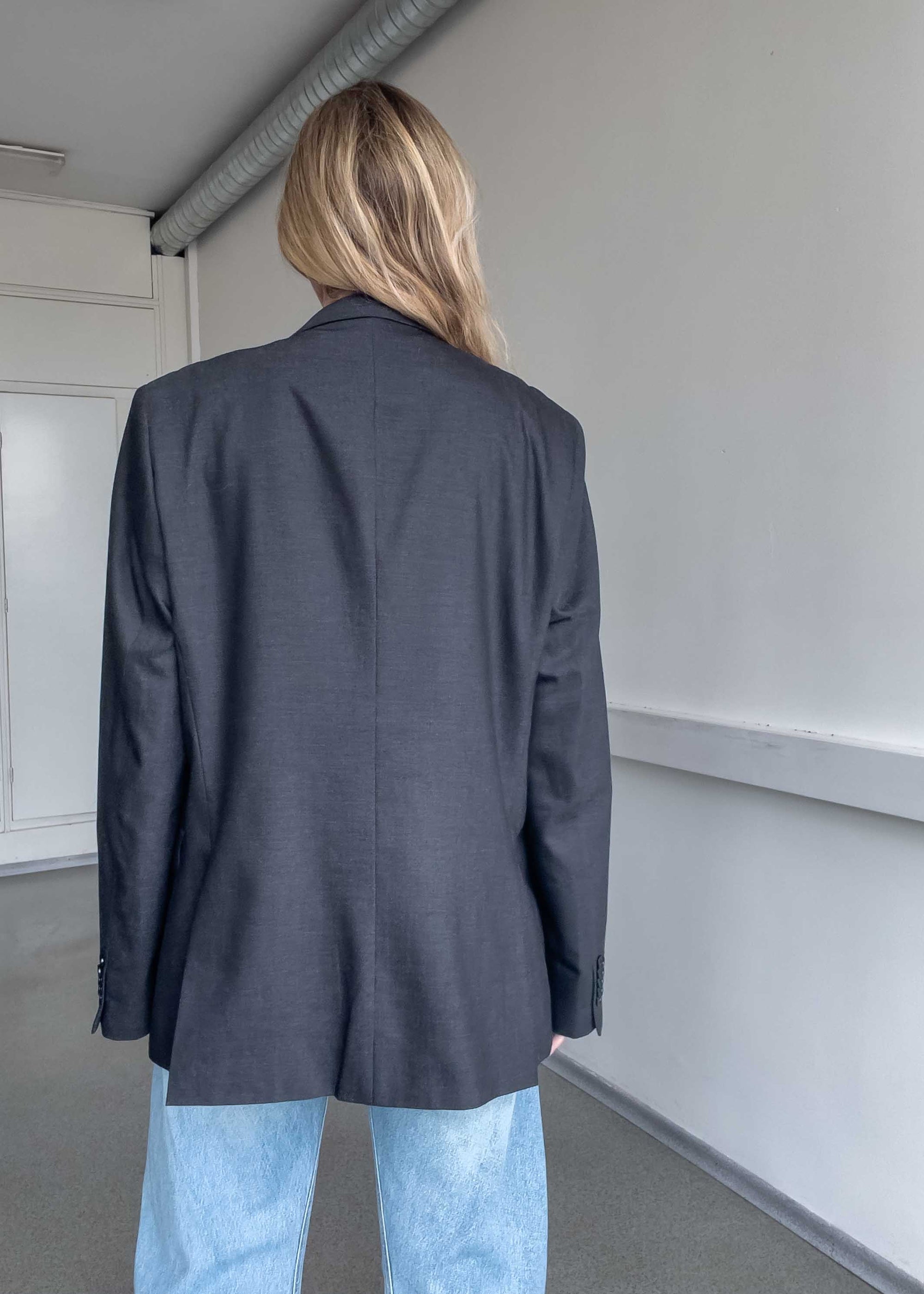 Vintage Grey Oversized Blazer