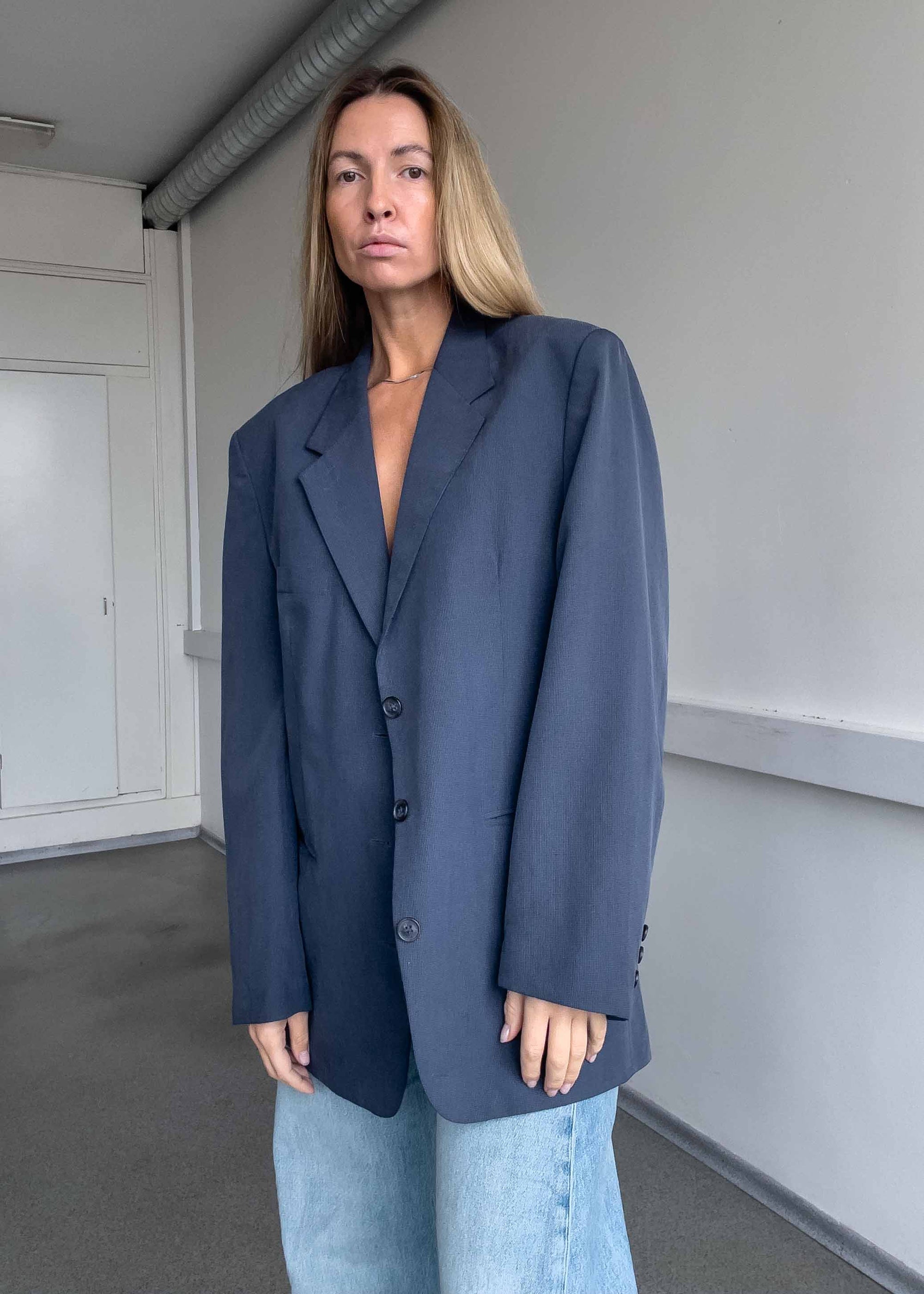 Vintage Blue Oversized Blazer