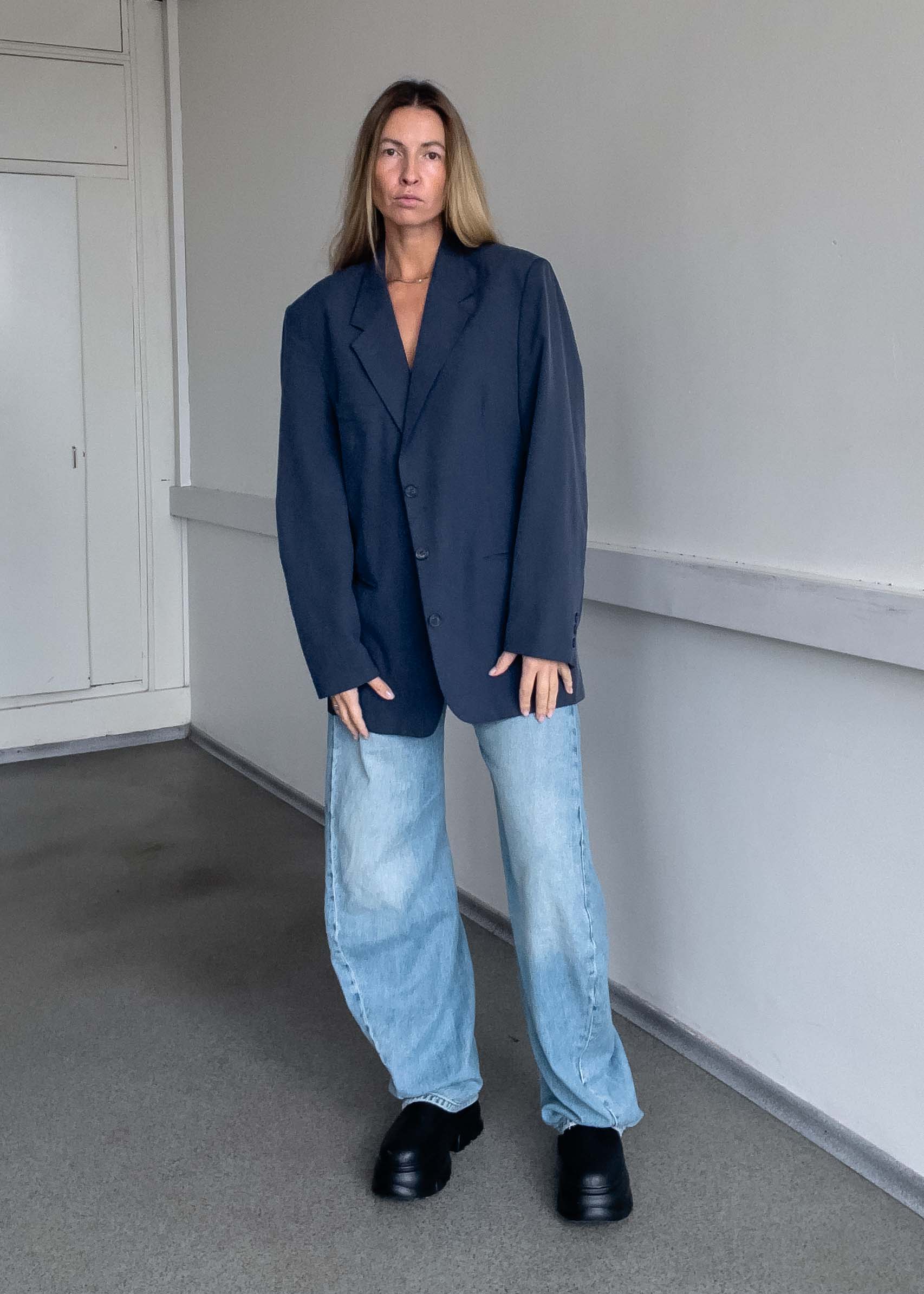 Vintage Blue Oversized Blazer