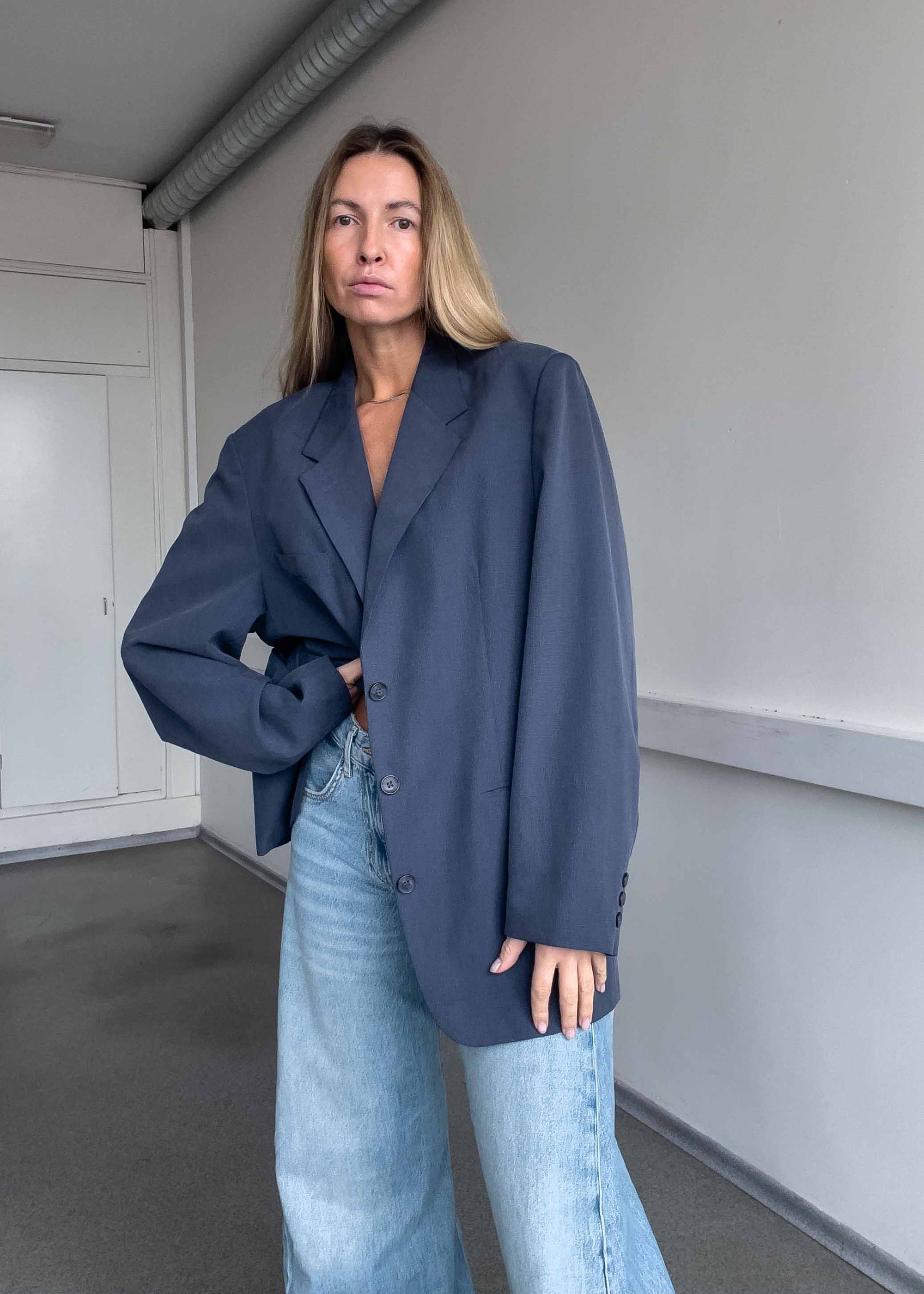 Vintage Blue Oversized Blazer