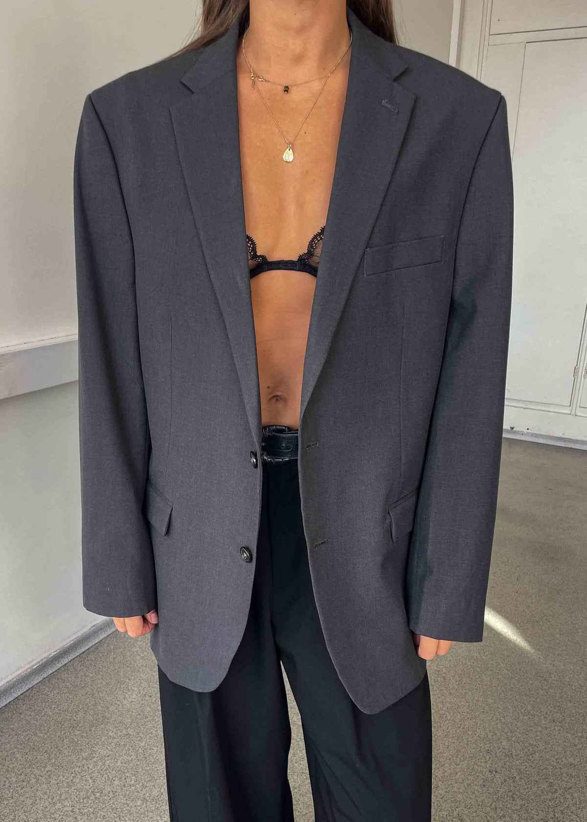 Vintage Grey Oversized Blazer by CHAPS by RALPH LAUREN