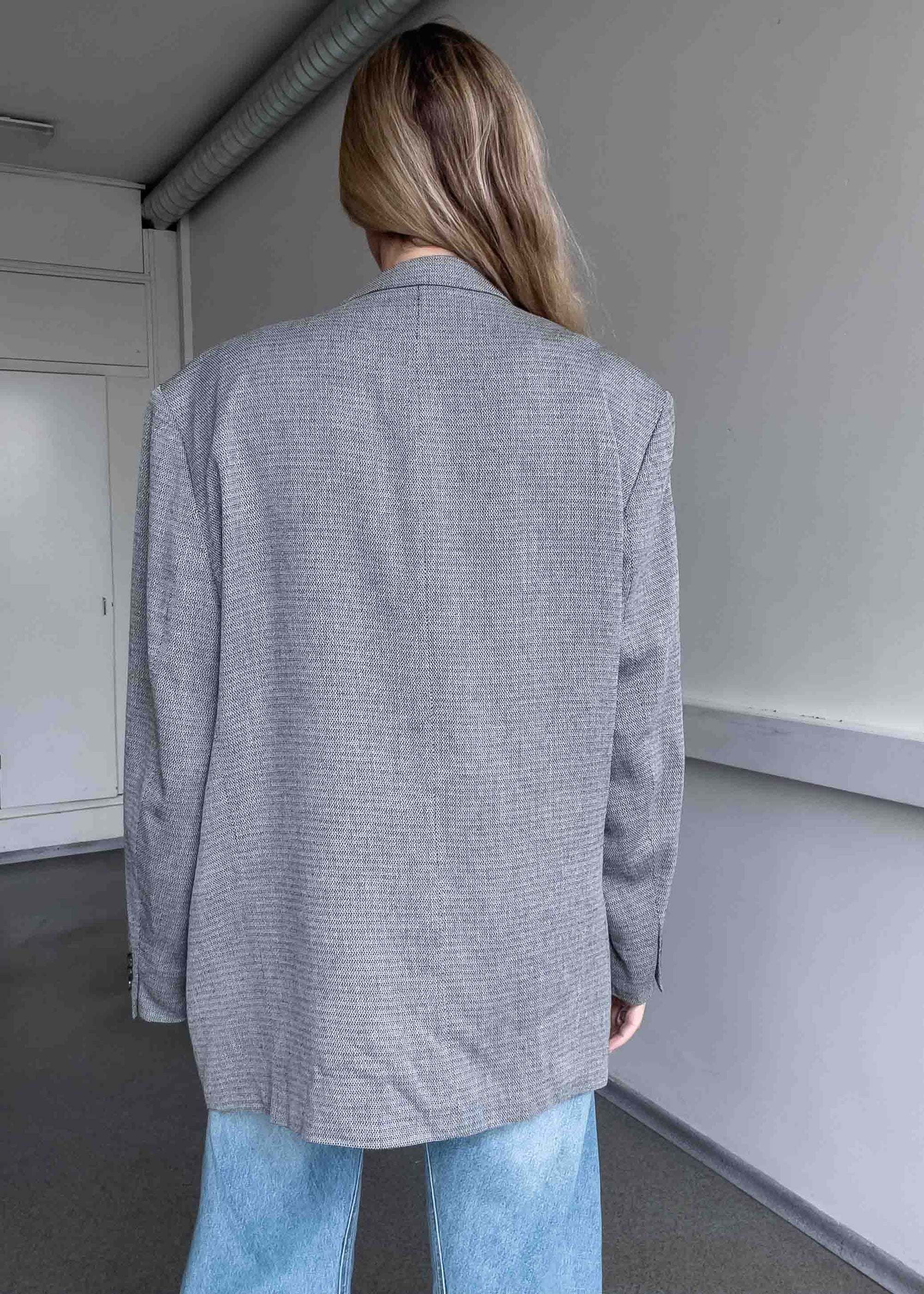 Vintage Light Grey Oversized Blazer
