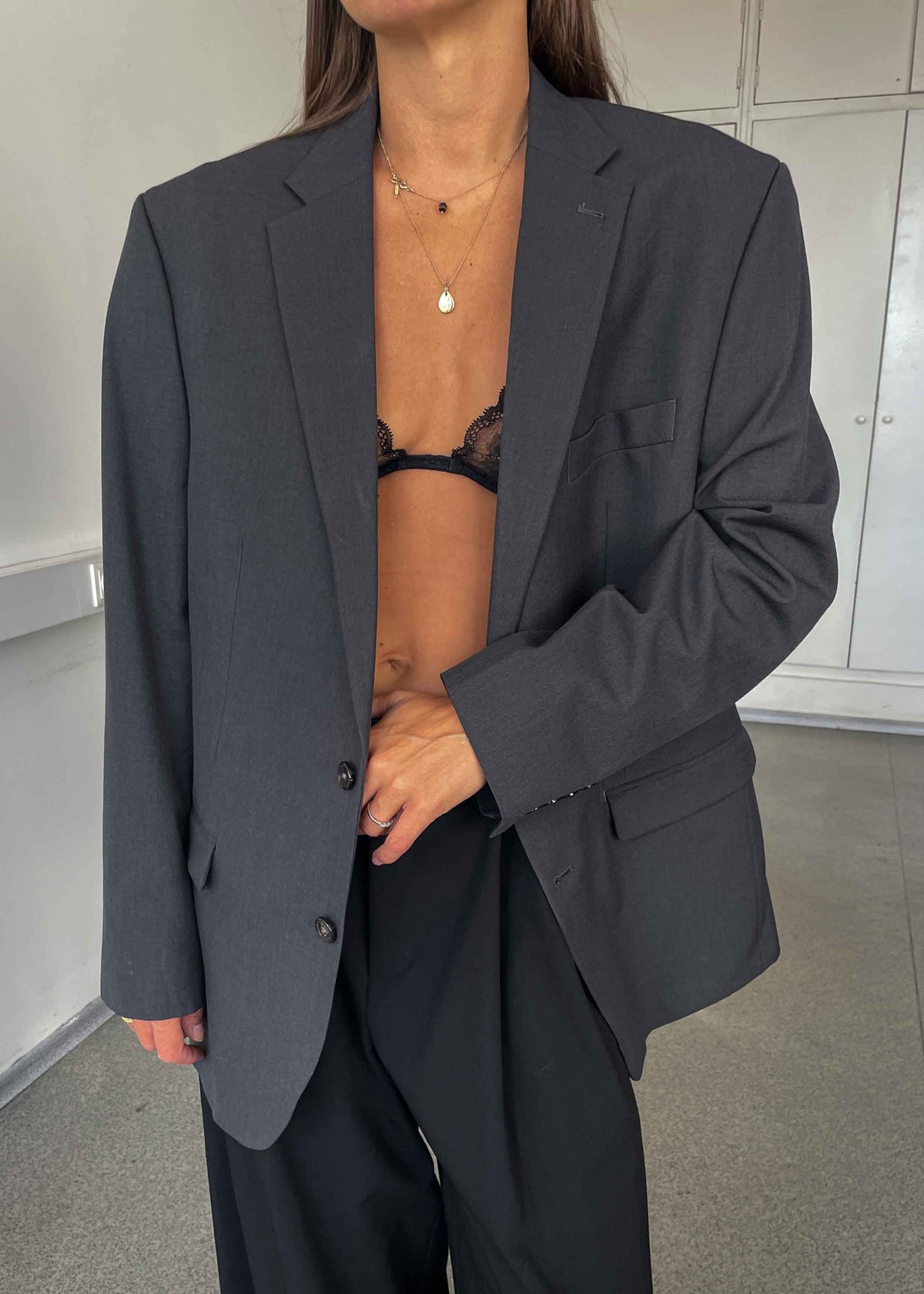 Vintage Grey Oversized Blazer by CHAPS by RALPH LAUREN