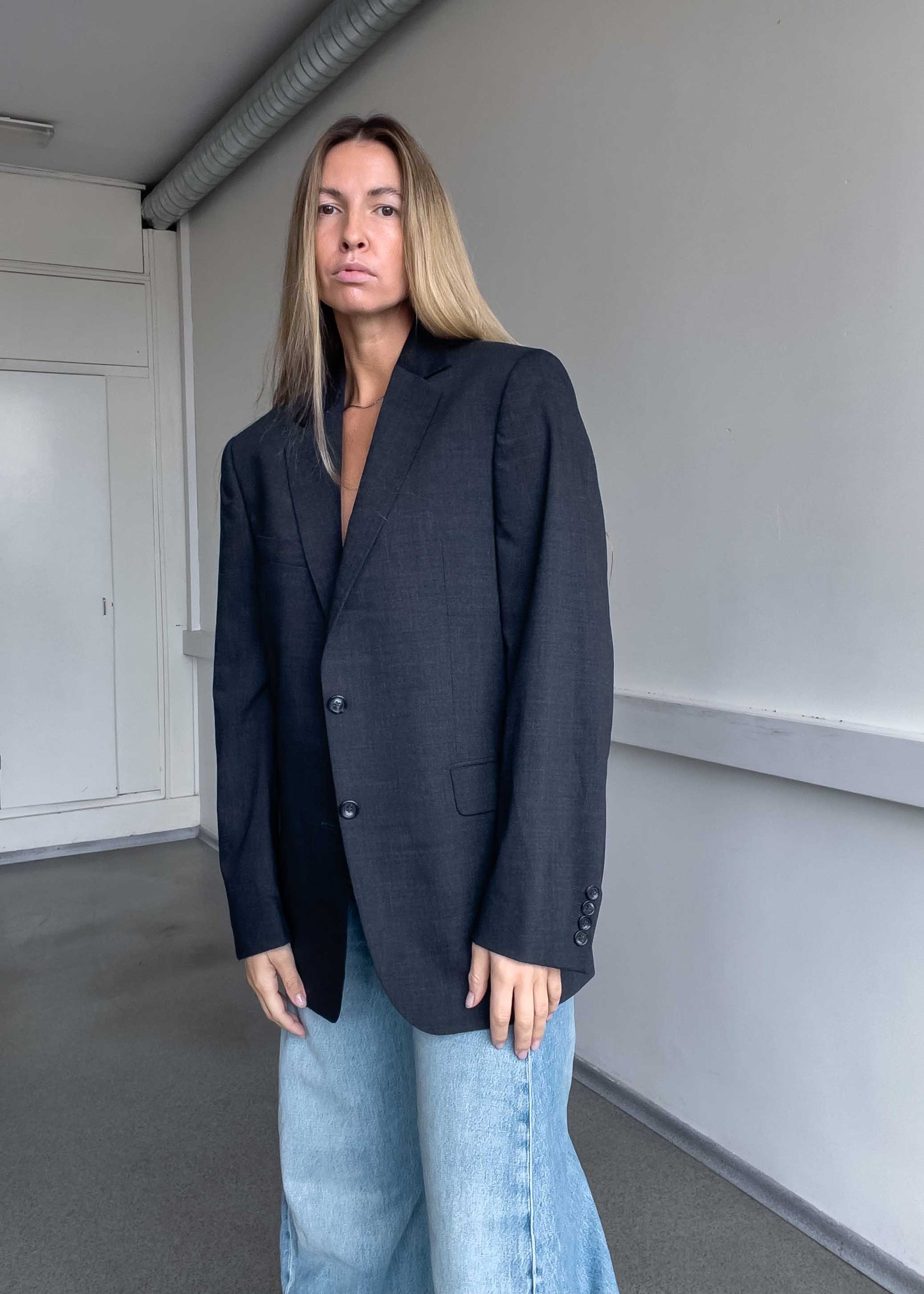 Vintage Grey Oversized Blazer
