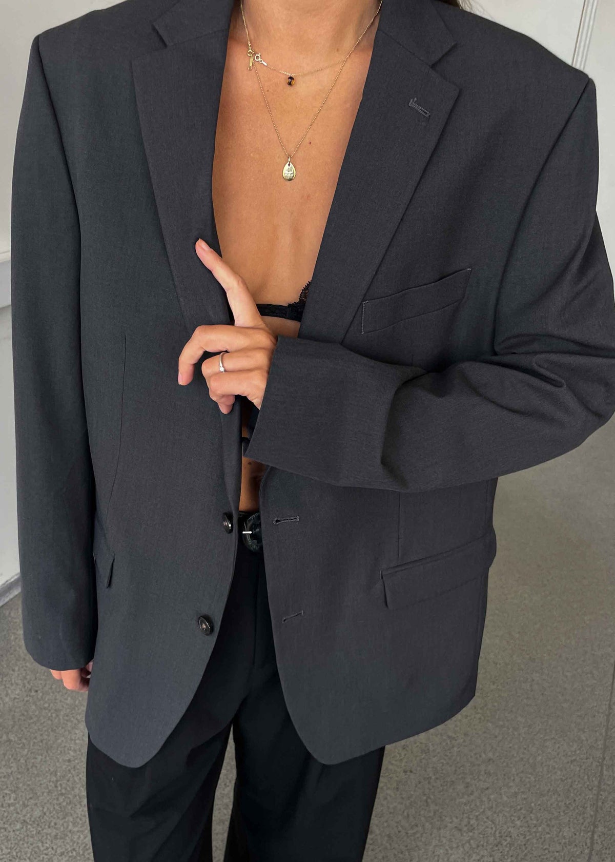 Vintage Grey Oversized Blazer by CHAPS by RALPH LAUREN