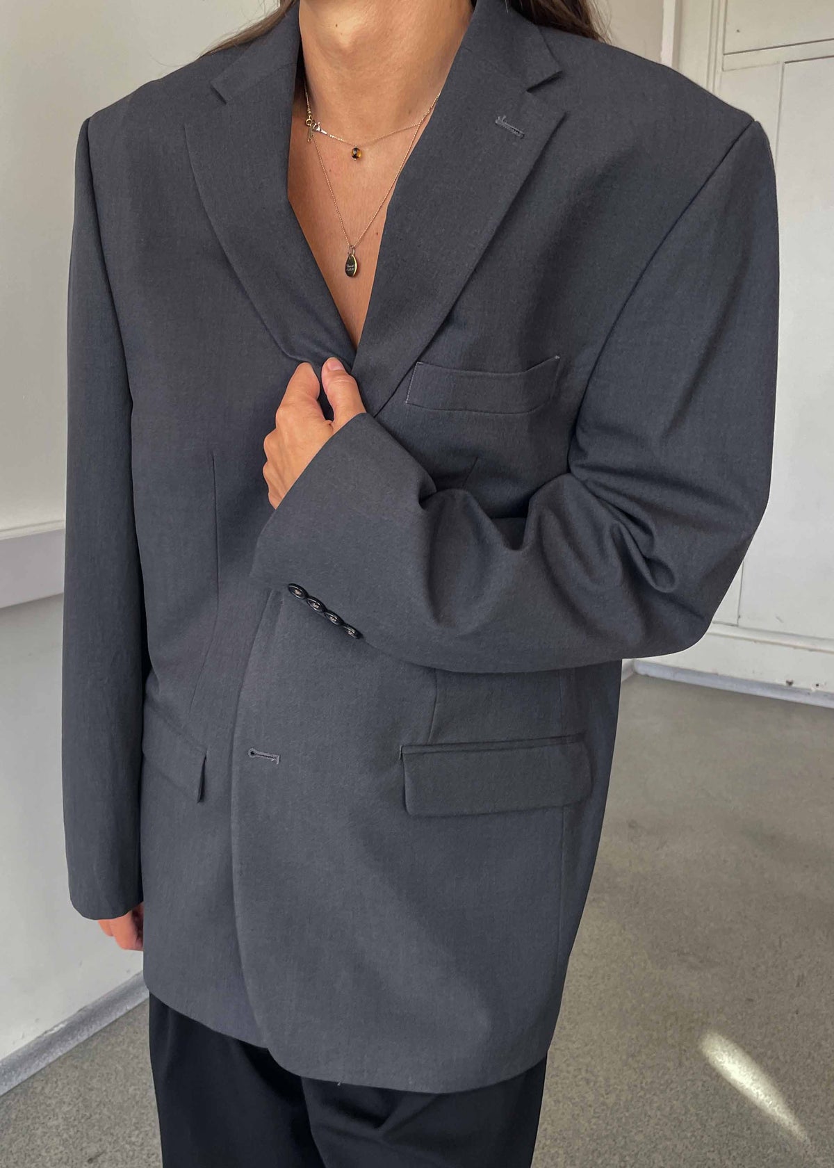 Vintage Grey Oversized Blazer by CHAPS by RALPH LAUREN