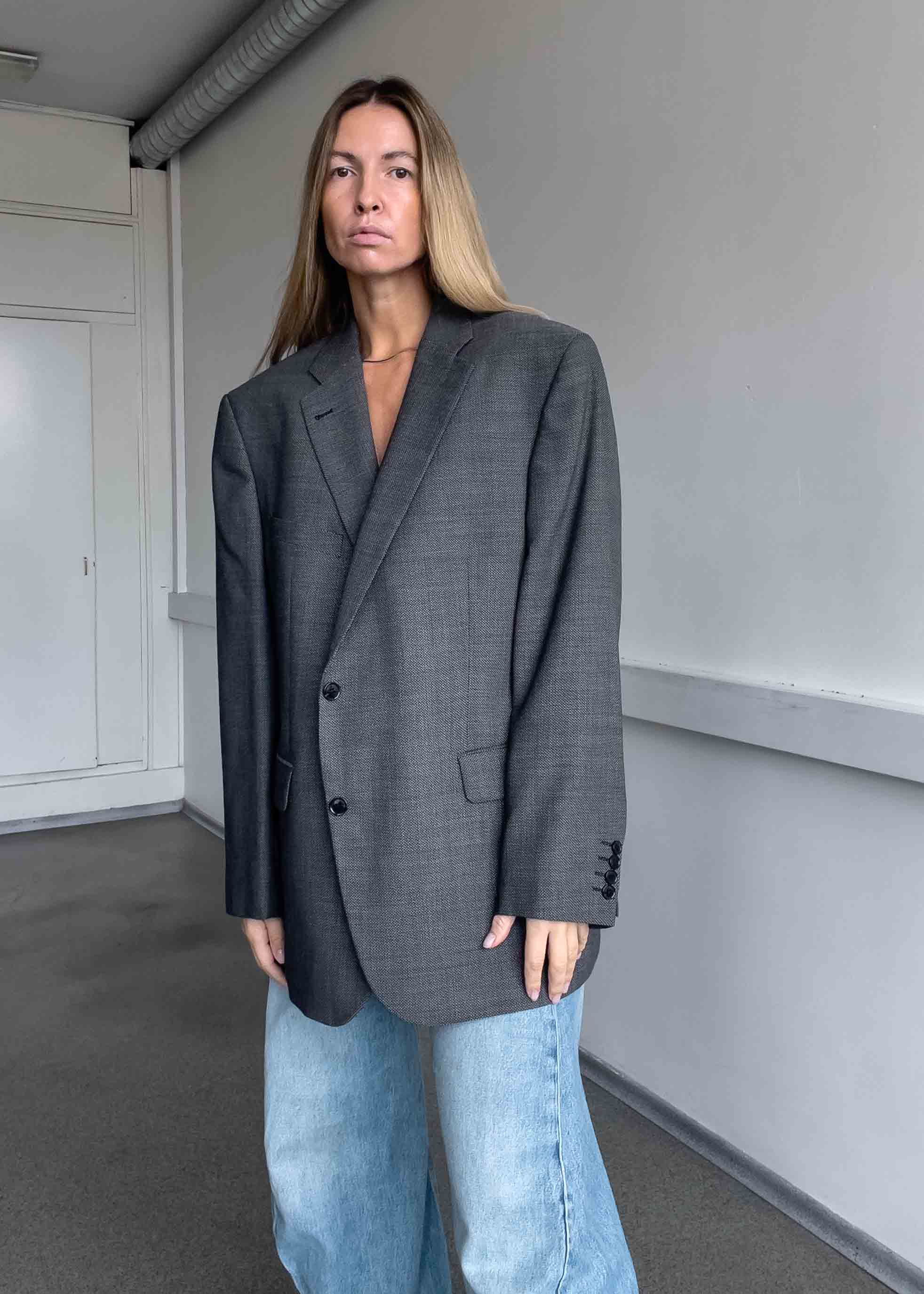 Vintage Grey Oversized Blazer