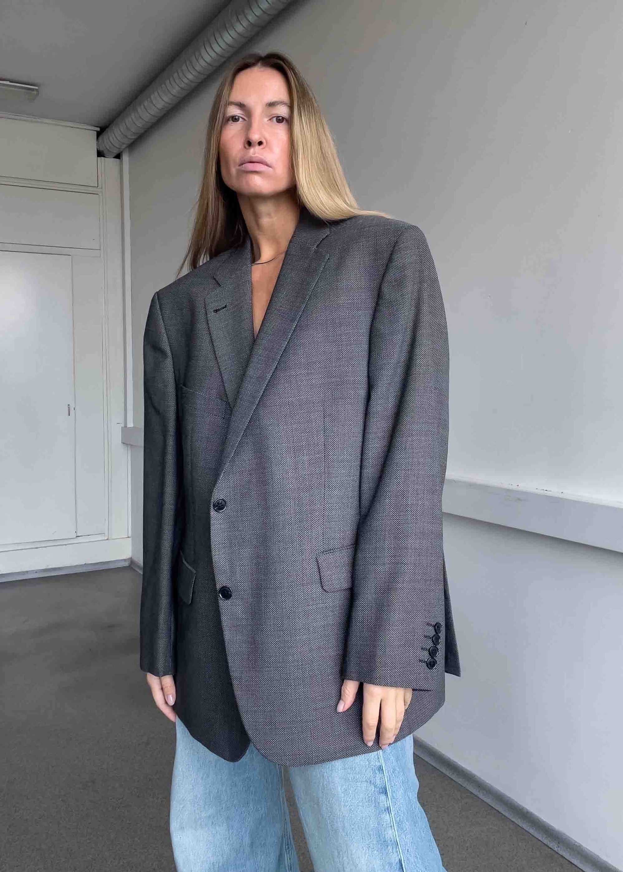 Vintage Grey Oversized Blazer