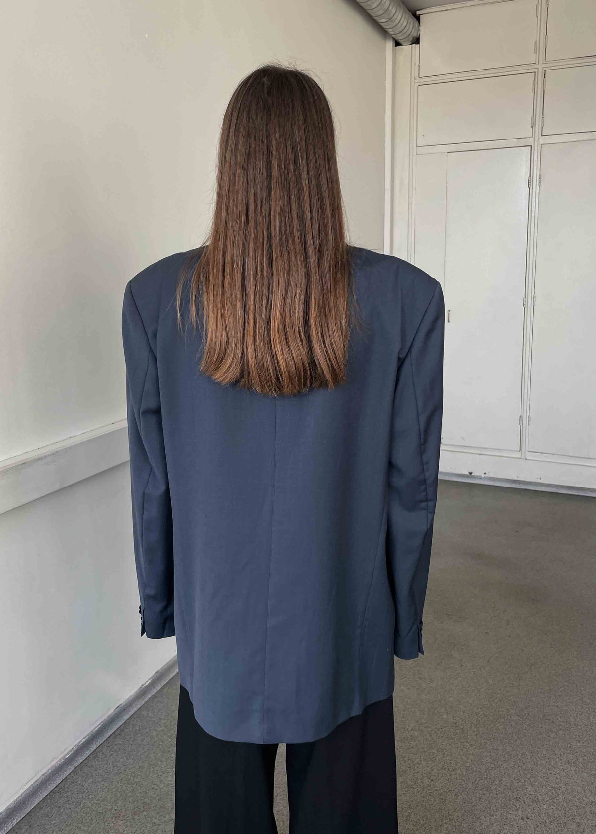 Vintage Blue Oversized Double Breasted Blazer by TURO