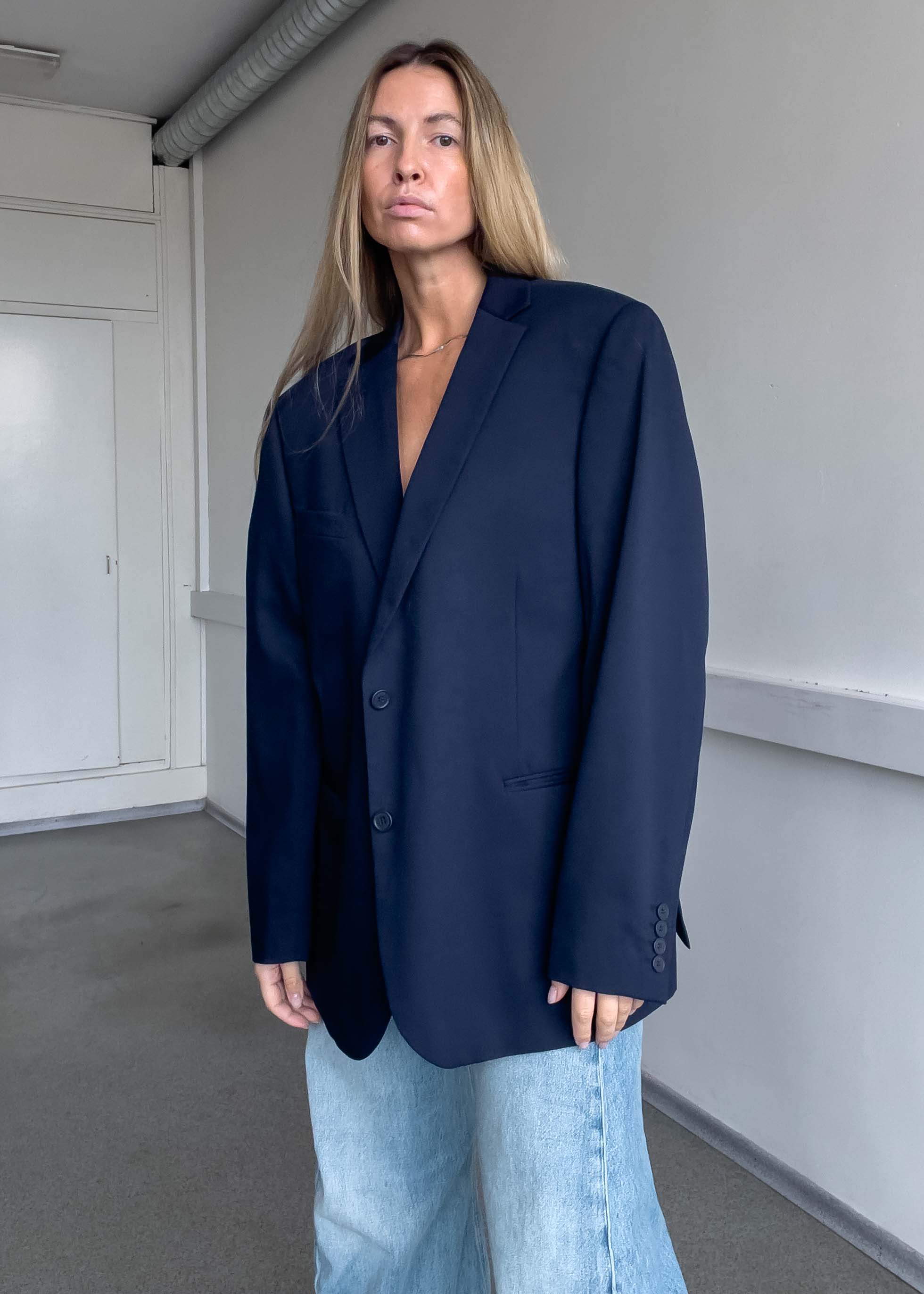 Vintage Blue Oversized Blazer