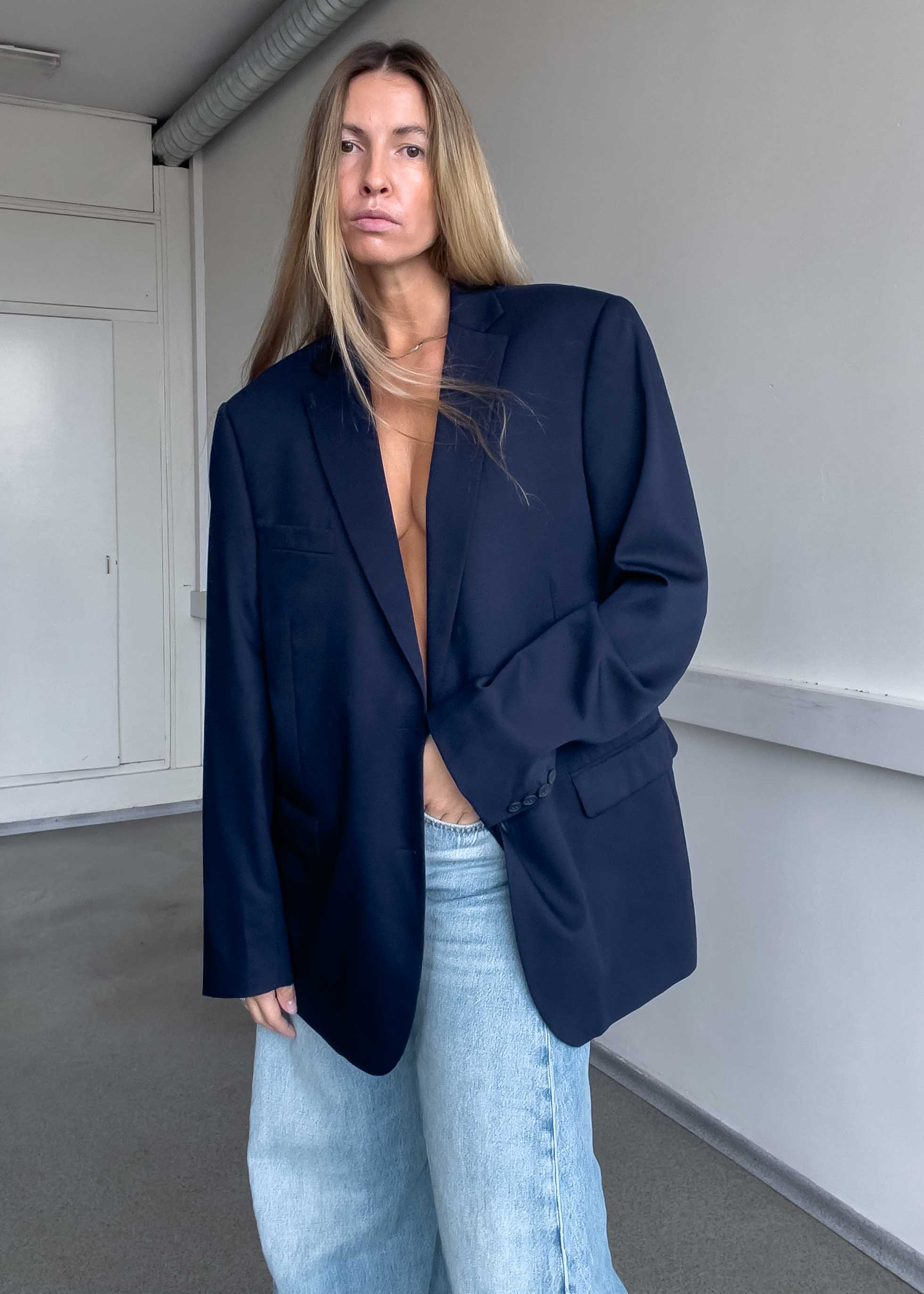Vintage Blue Oversized Blazer