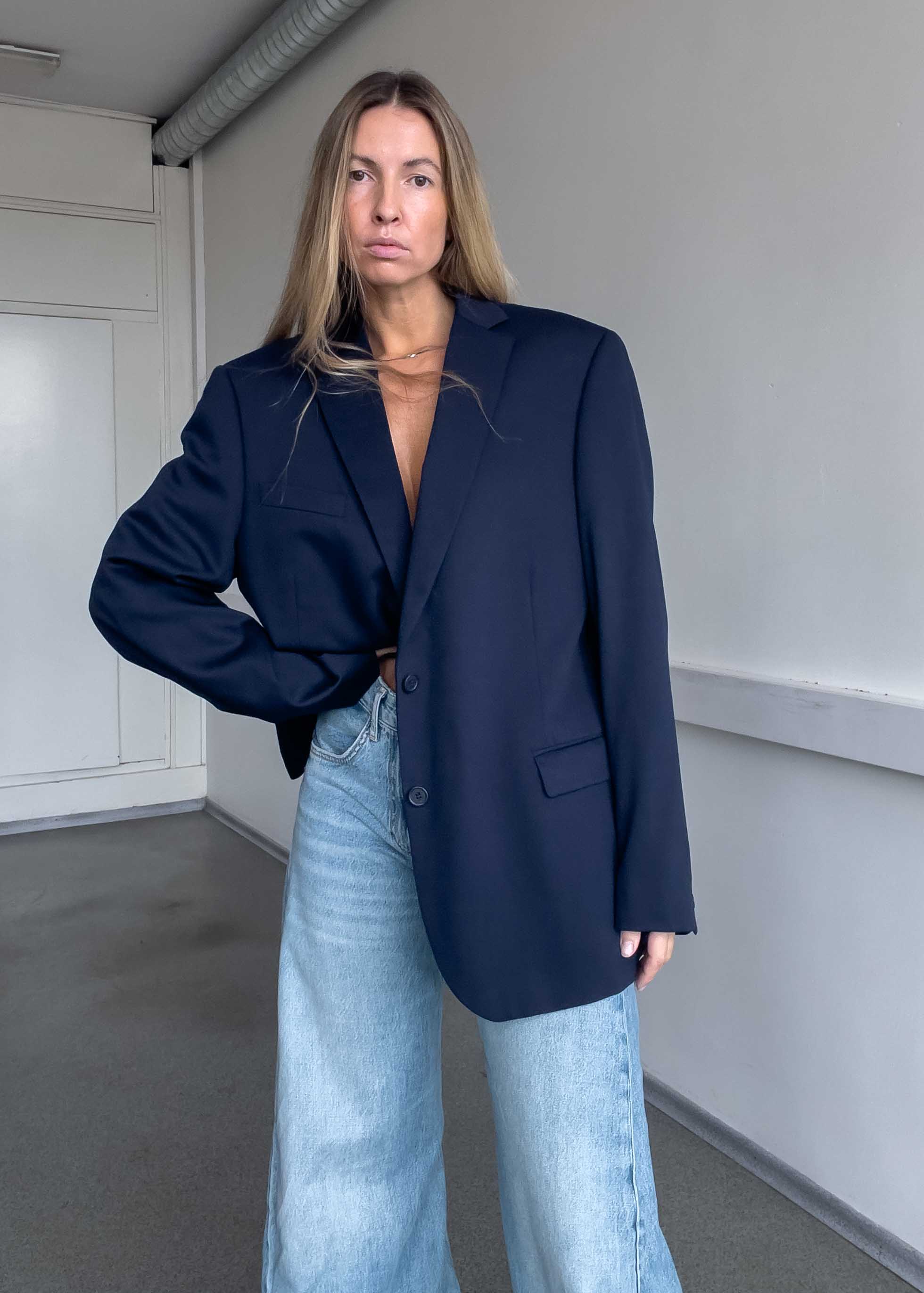 Vintage Blue Oversized Blazer