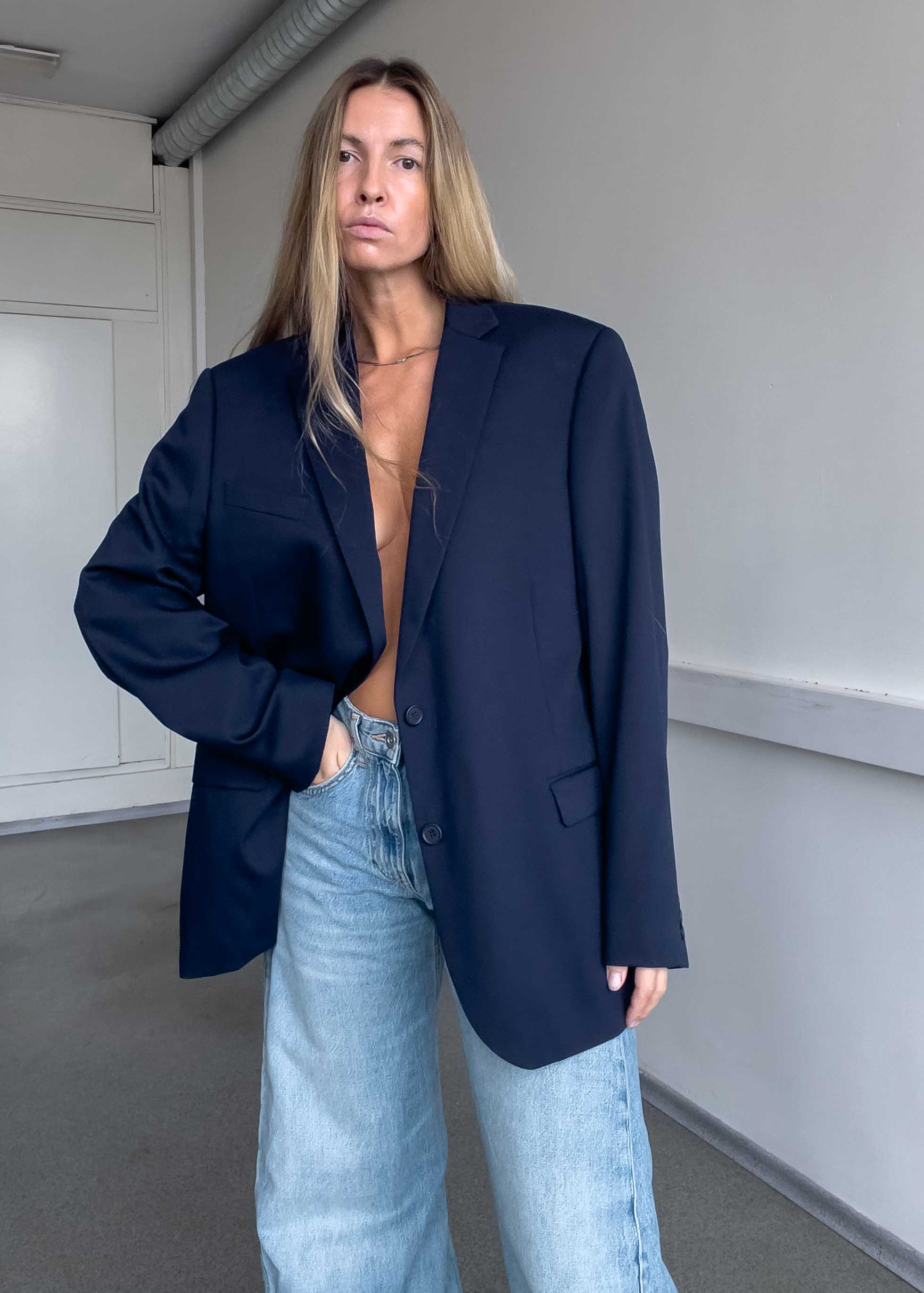 Vintage Blue Oversized Blazer
