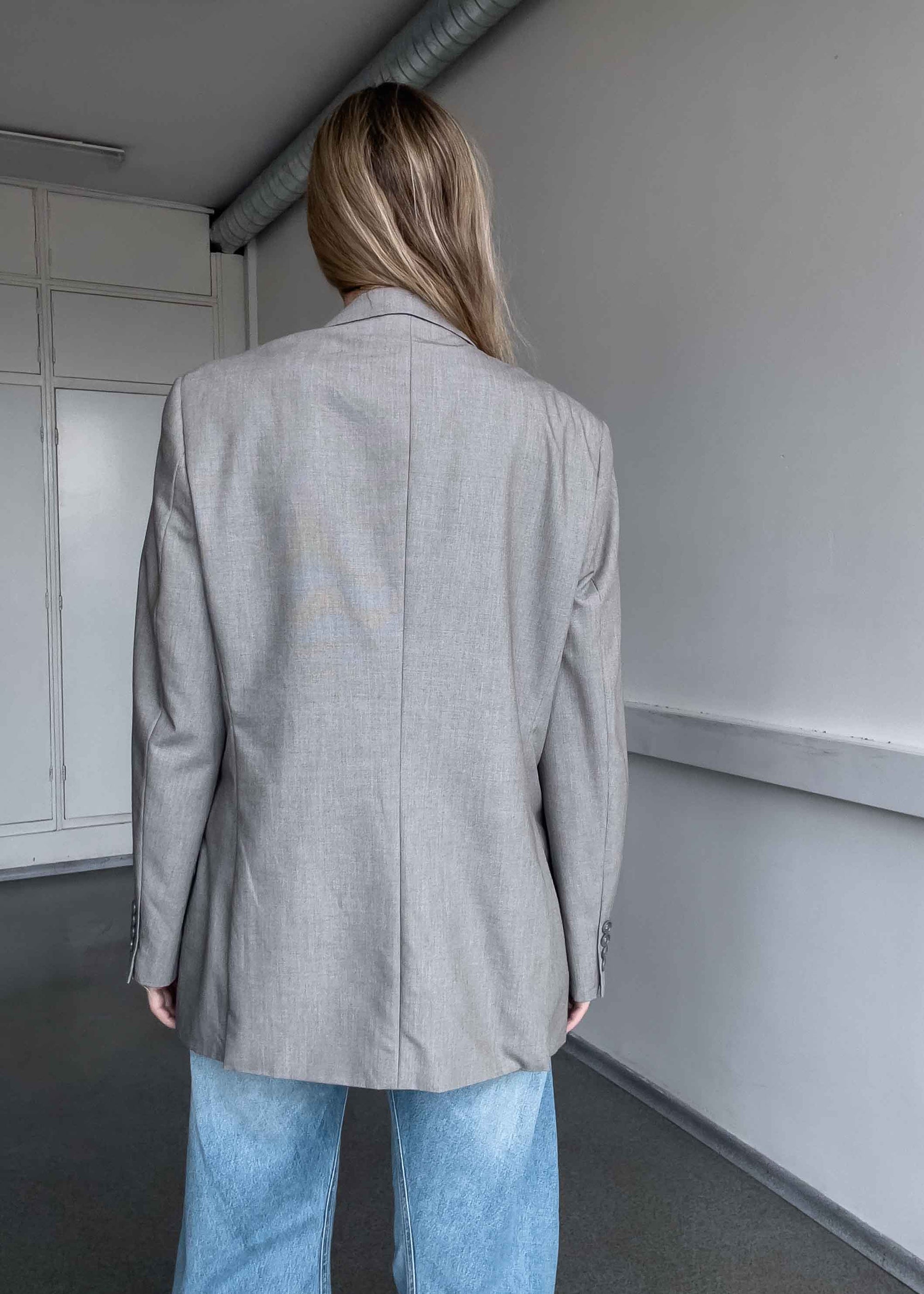 Vintage Light Grey Oversized Blazer