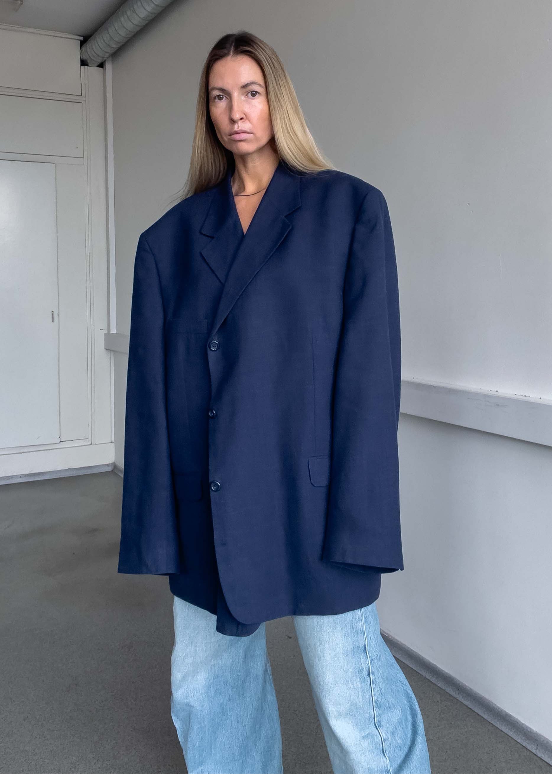 Vintage Blue Super Oversized Blazer
