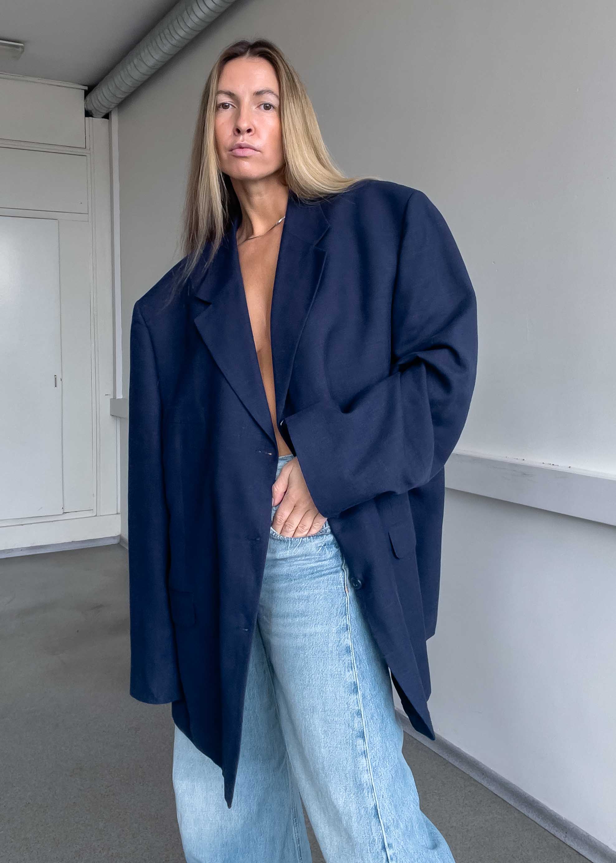 Vintage Blue Super Oversized Blazer