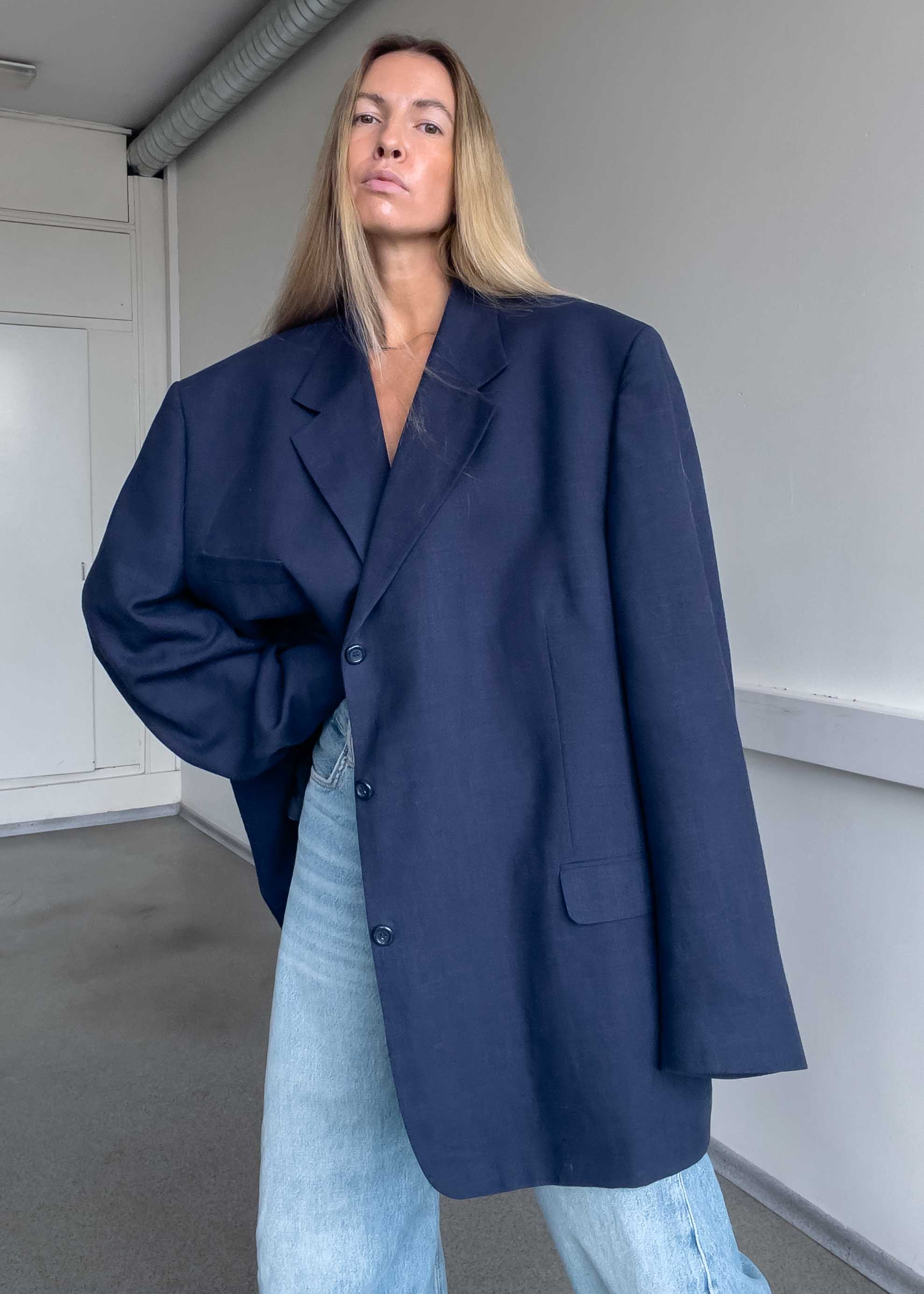 Vintage Blue Super Oversized Blazer