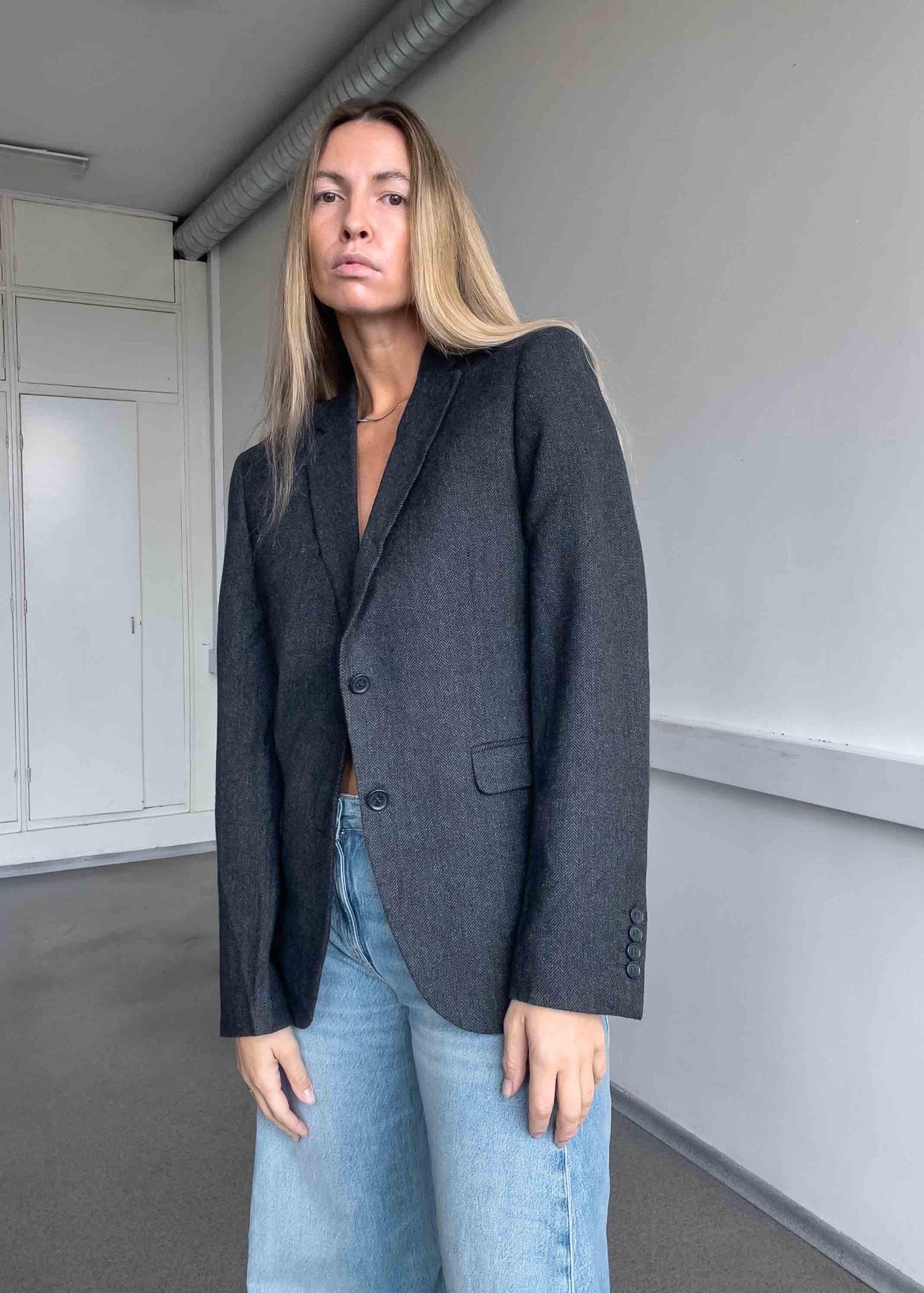 Vintage Grey Oversized Blazer