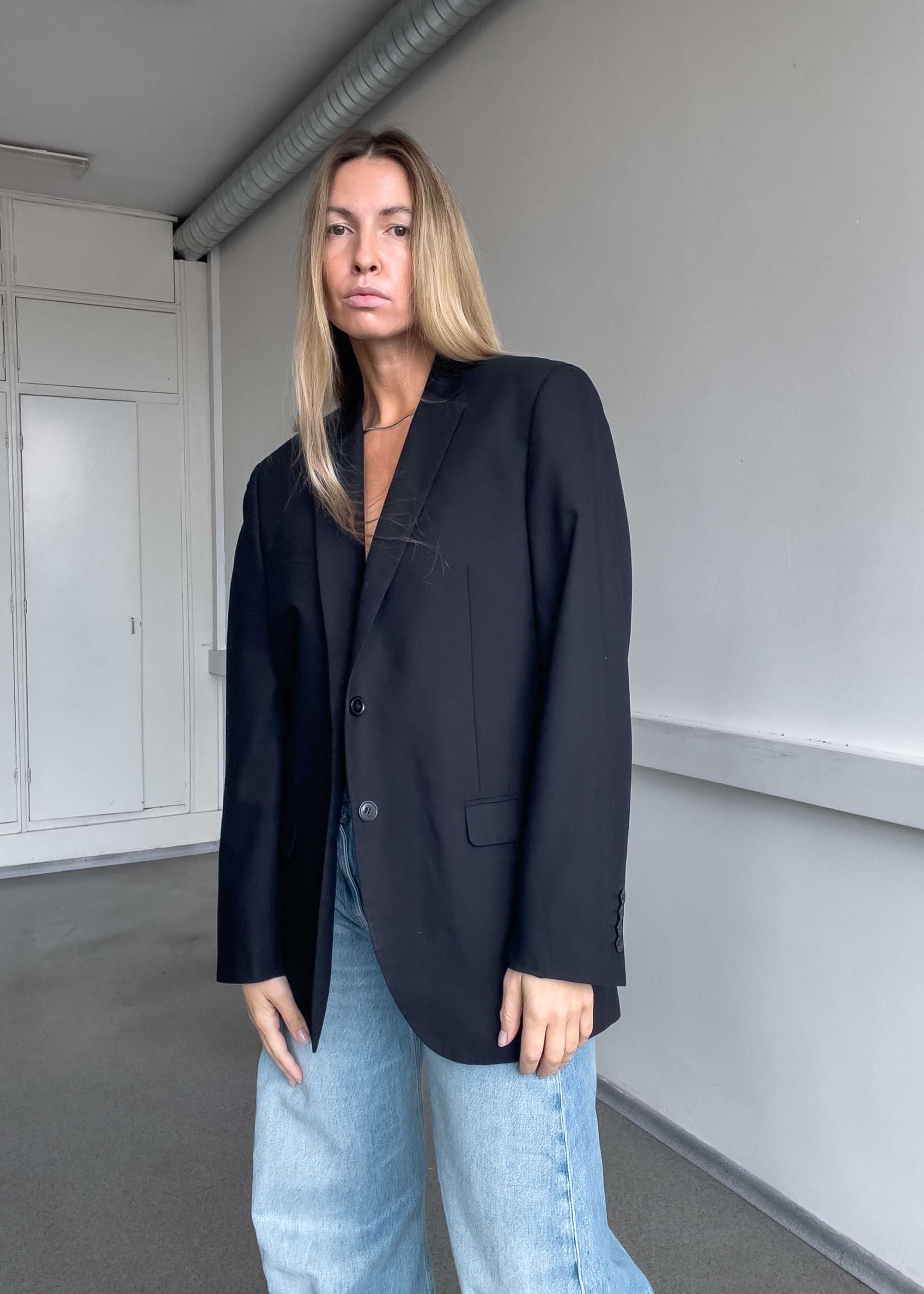 Vintage Black Oversized Blazer