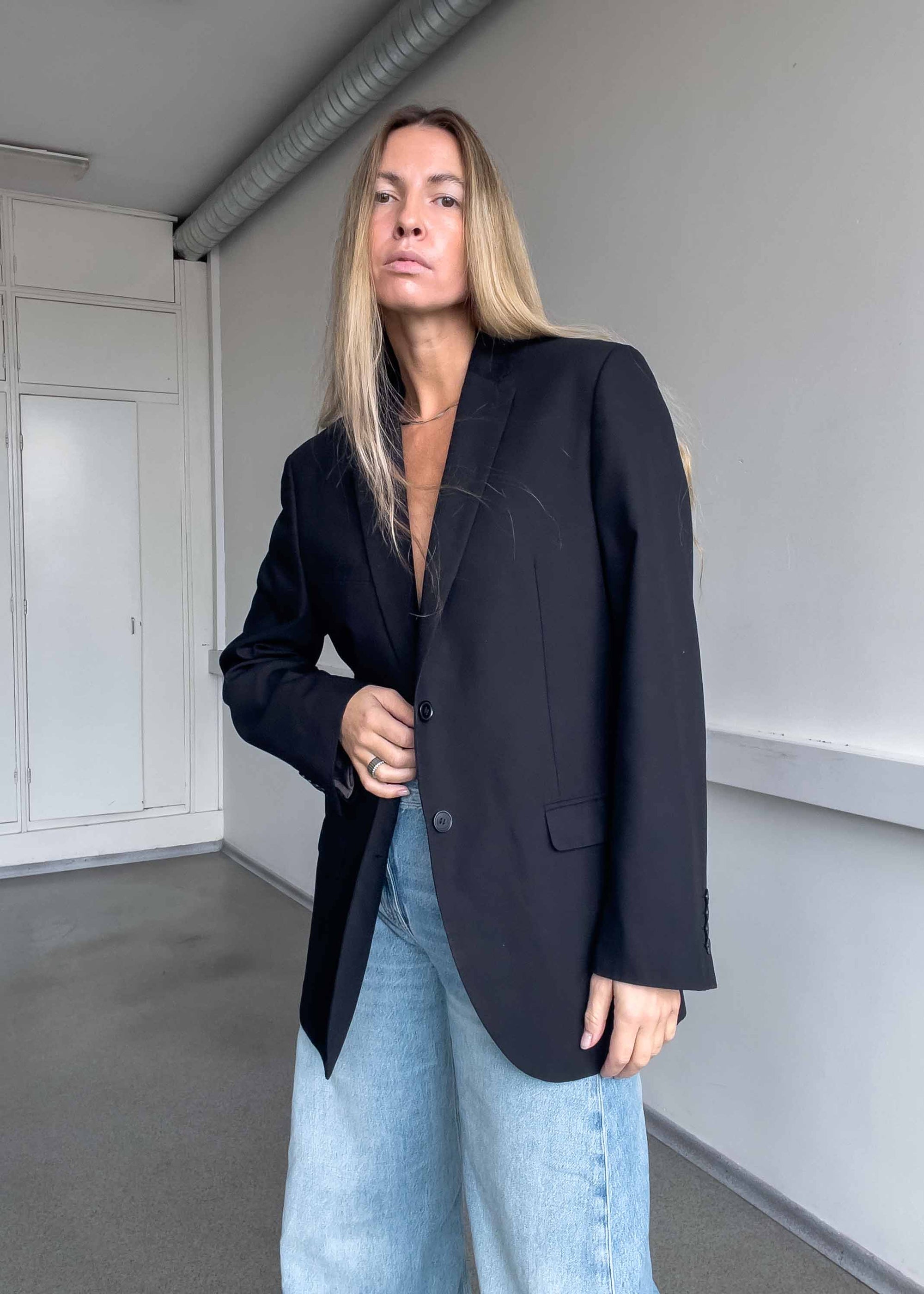 Vintage Black Oversized Blazer