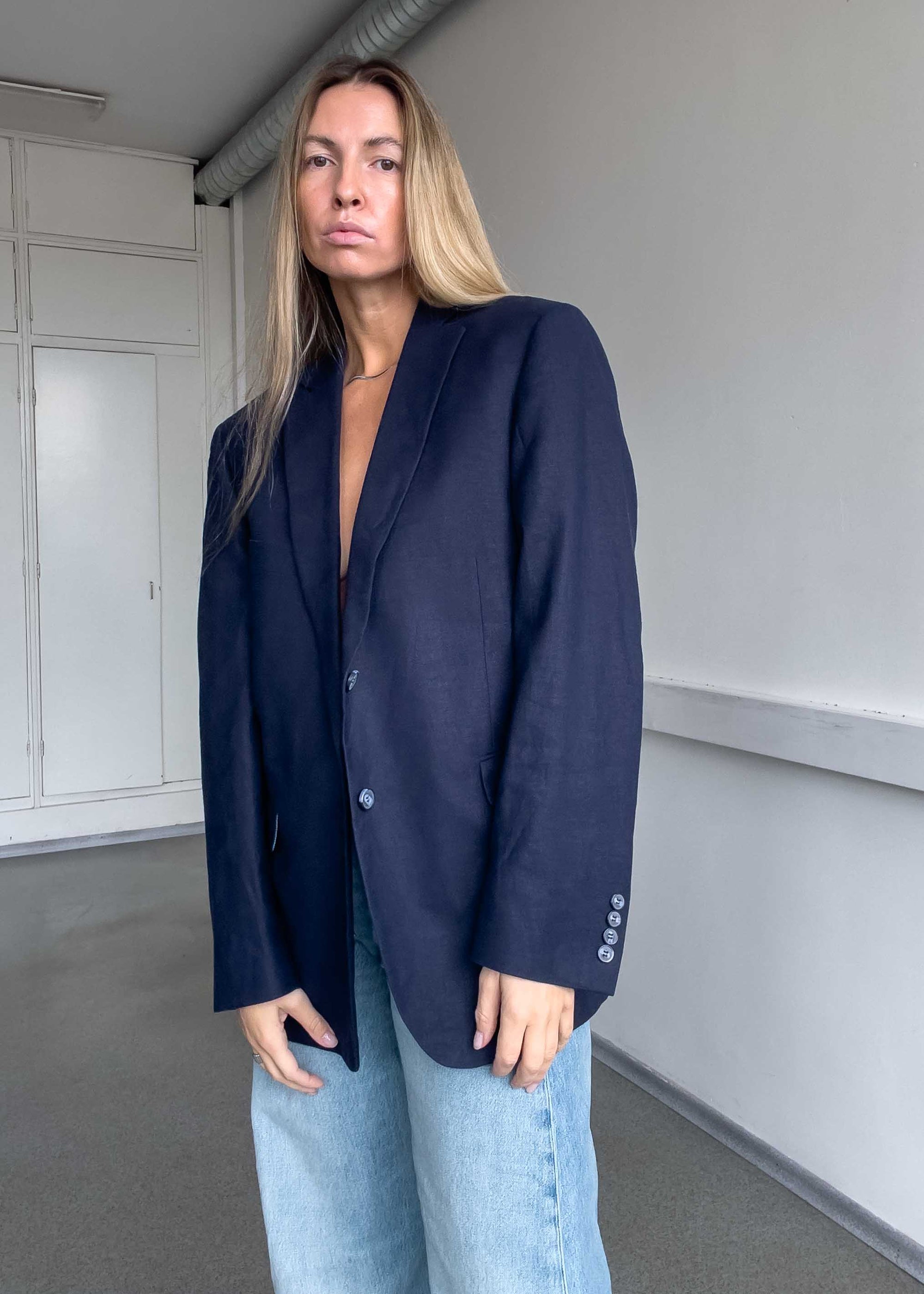 Vintage Blue Oversized Blazer