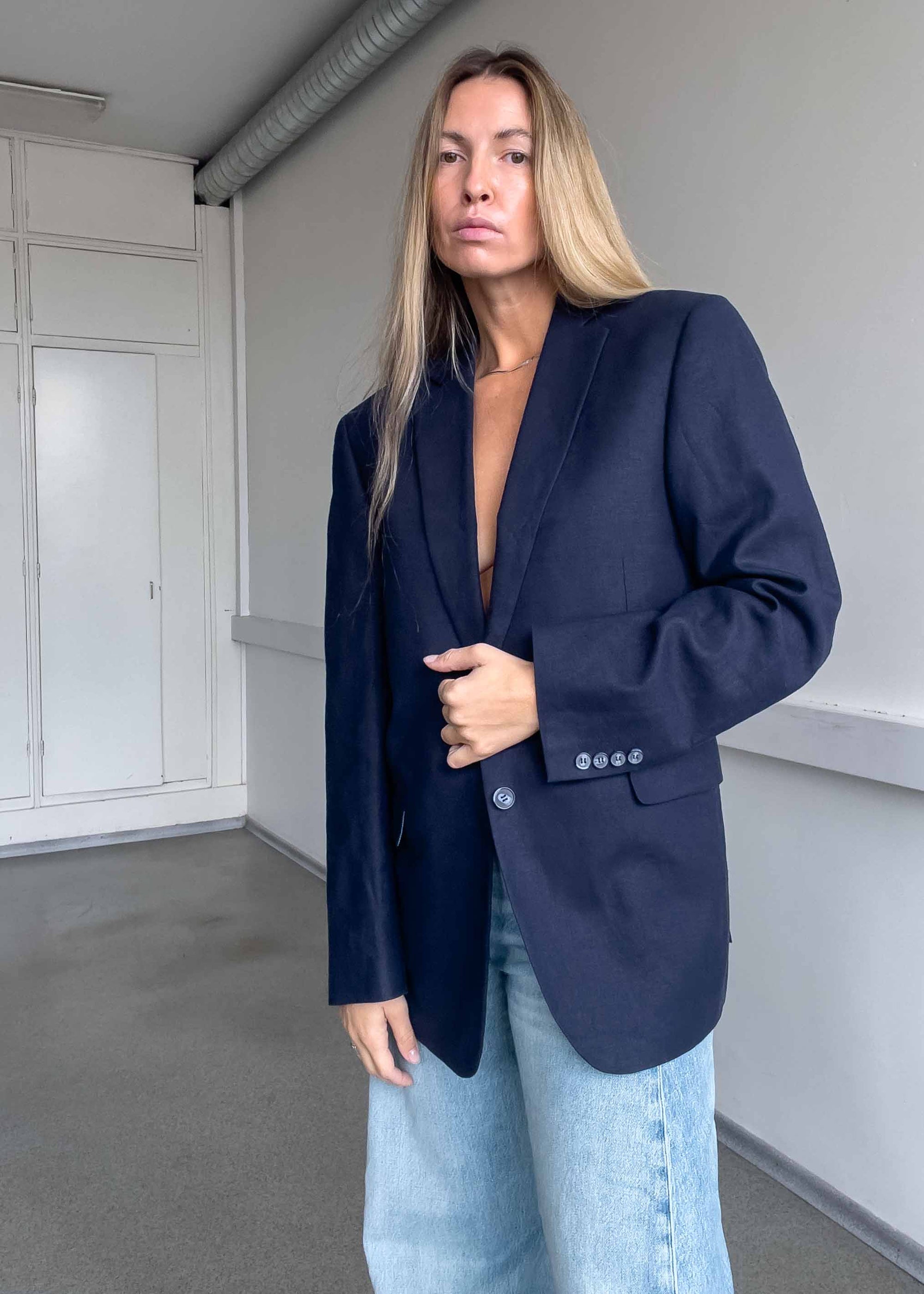 Vintage Blue Oversized Blazer