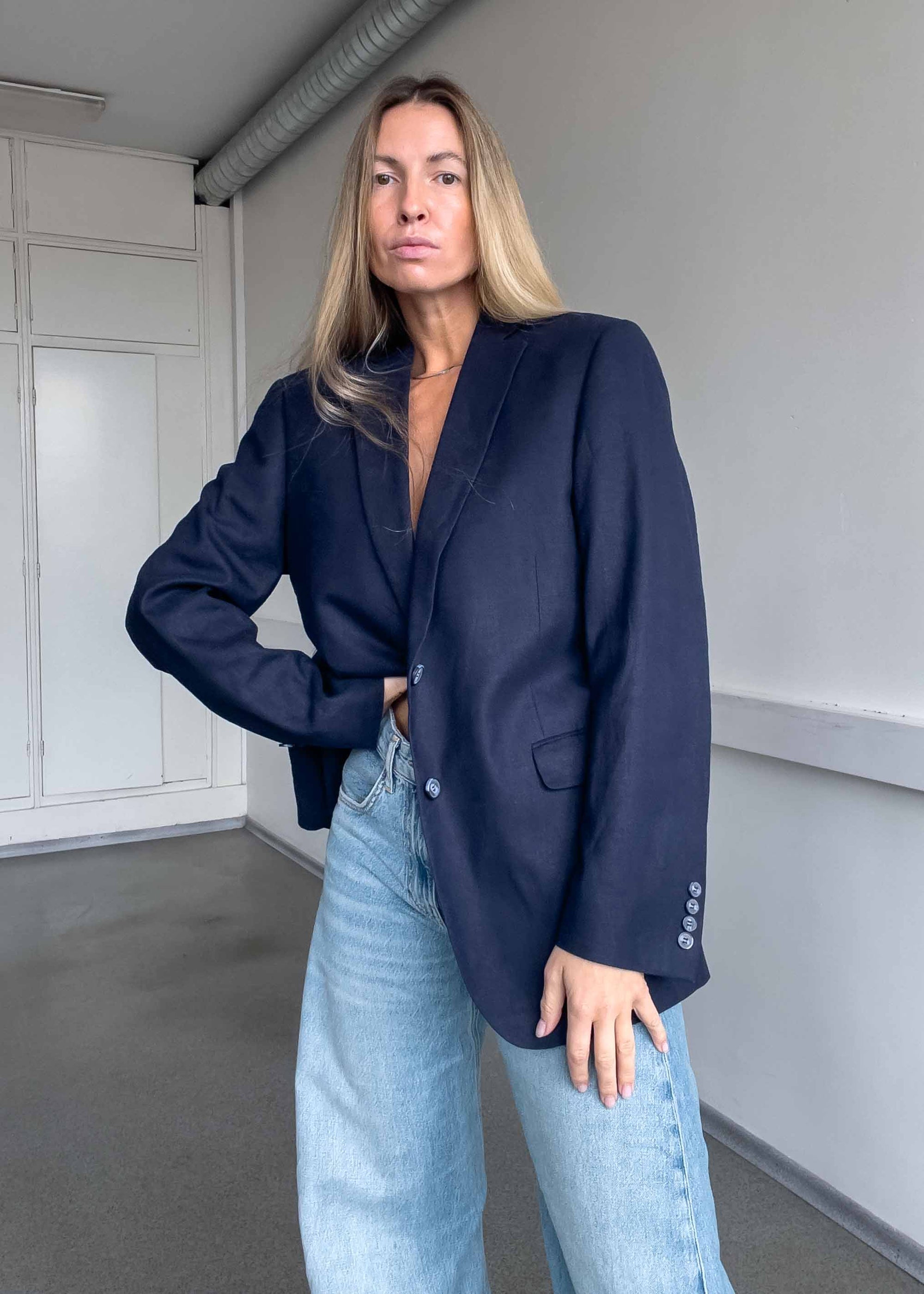 Vintage Blue Oversized Blazer