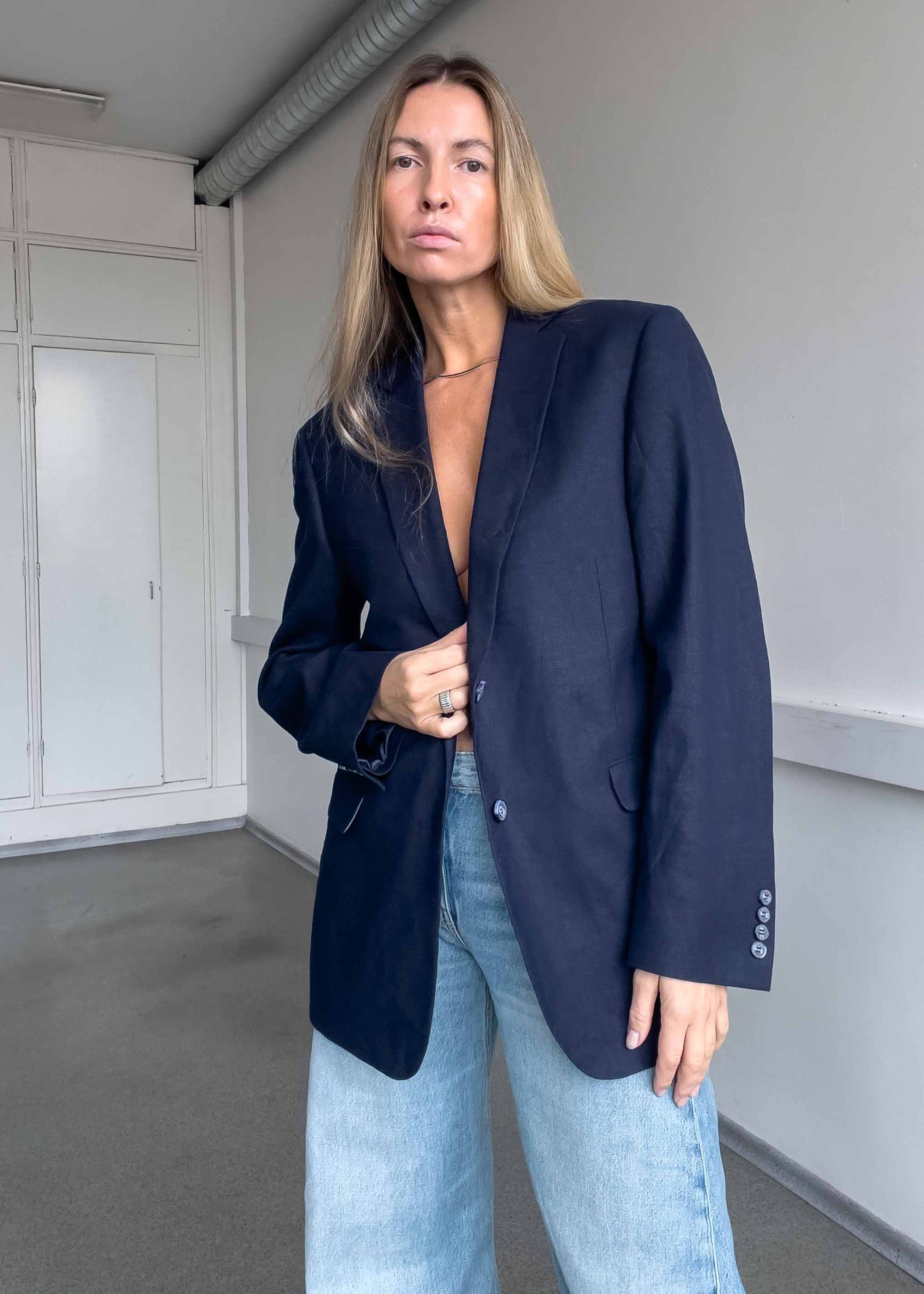 Vintage Blue Oversized Blazer