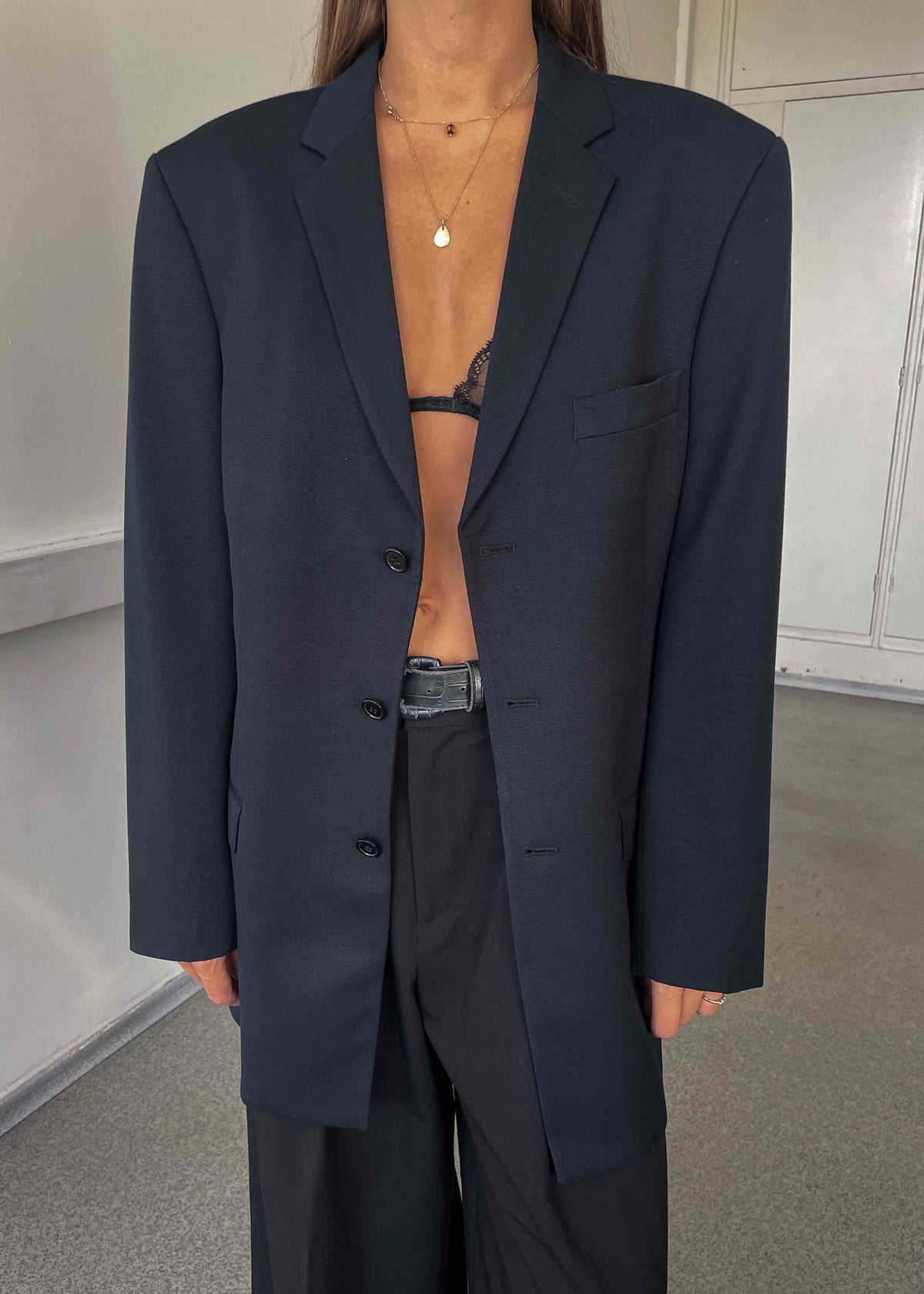 Vintage Blue Oversized Blazer