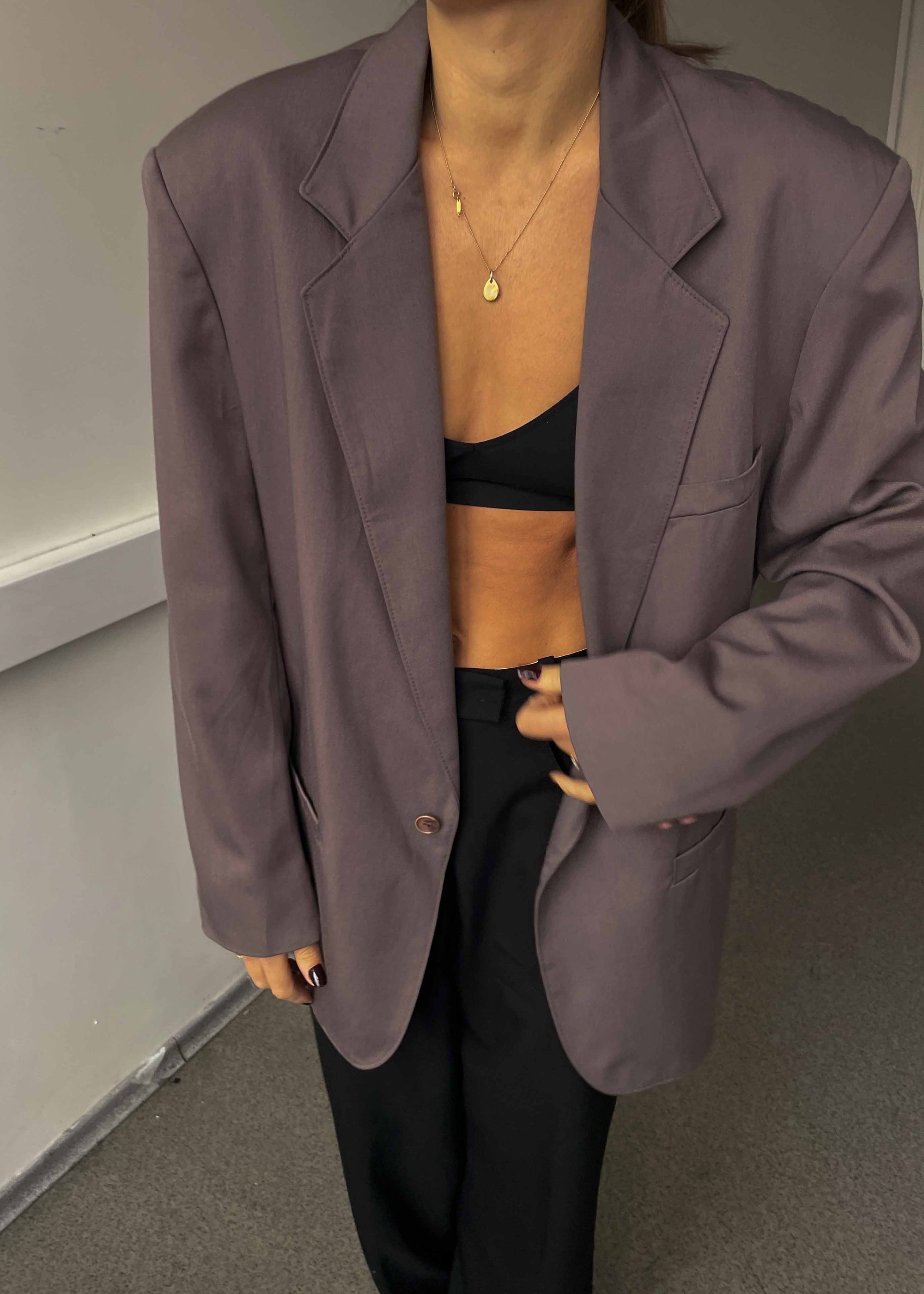 Vintage Light Purple Oversized Blazer