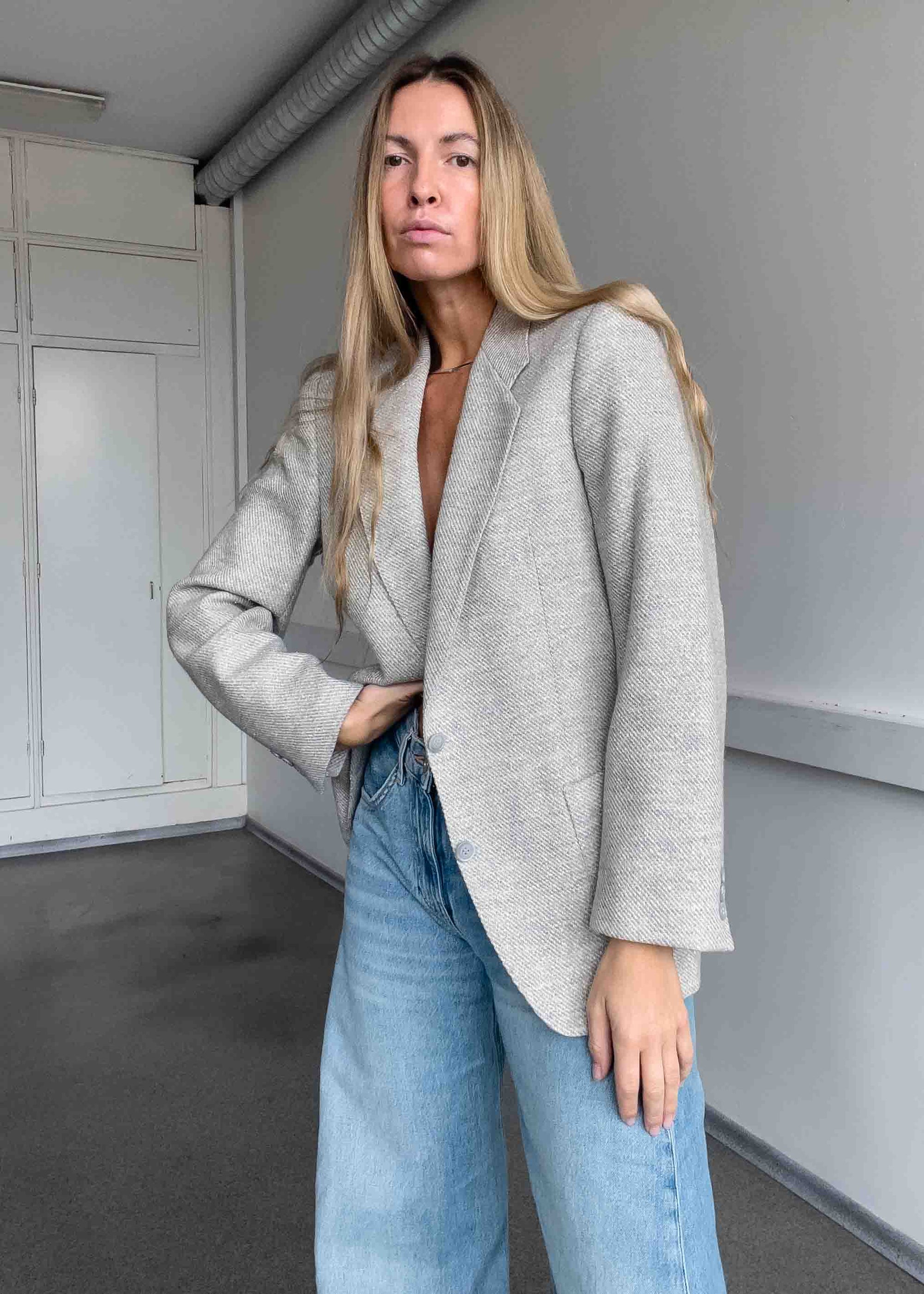 Vintage Grey Oversized Blazer