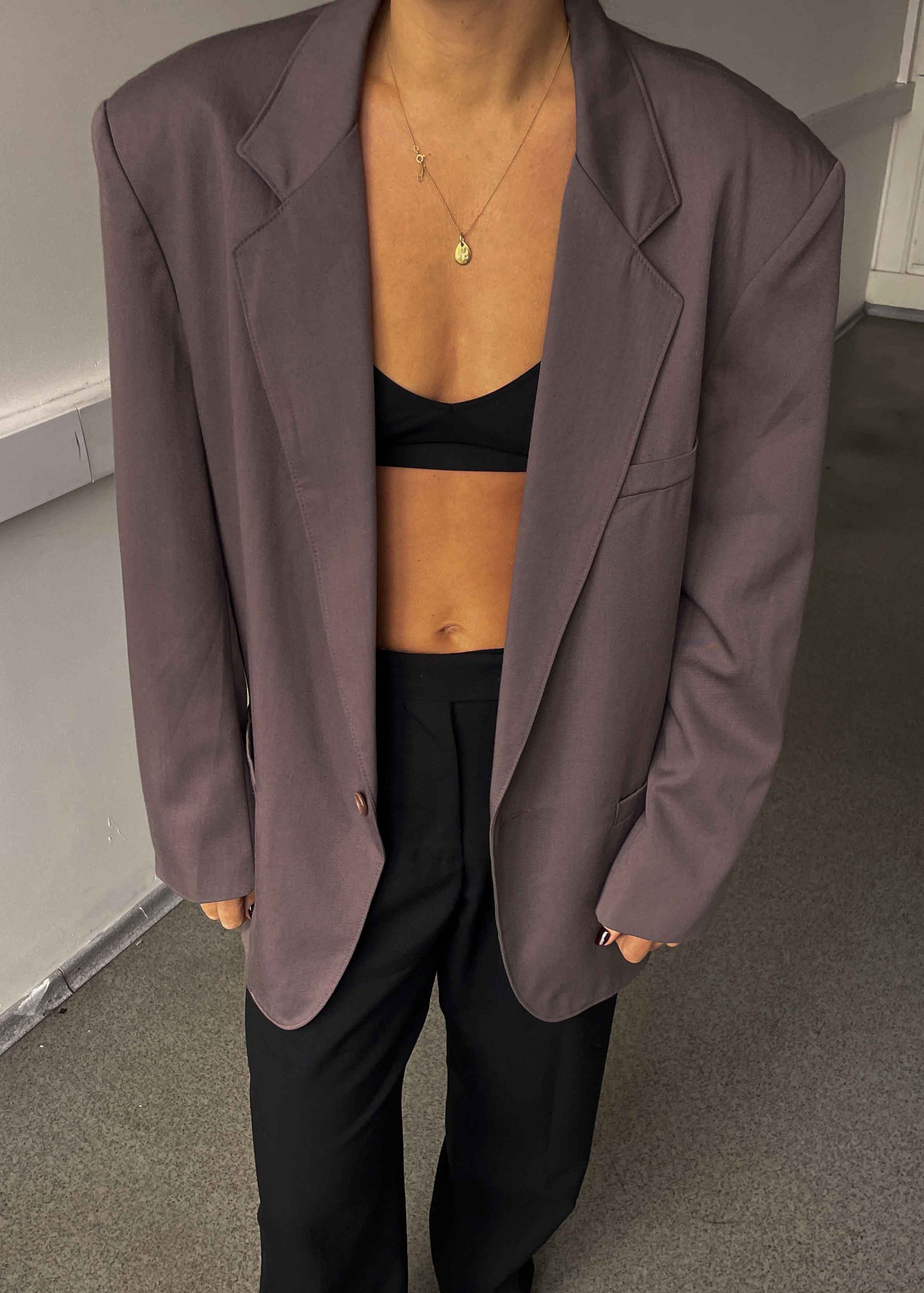 Vintage Light Purple Oversized Blazer