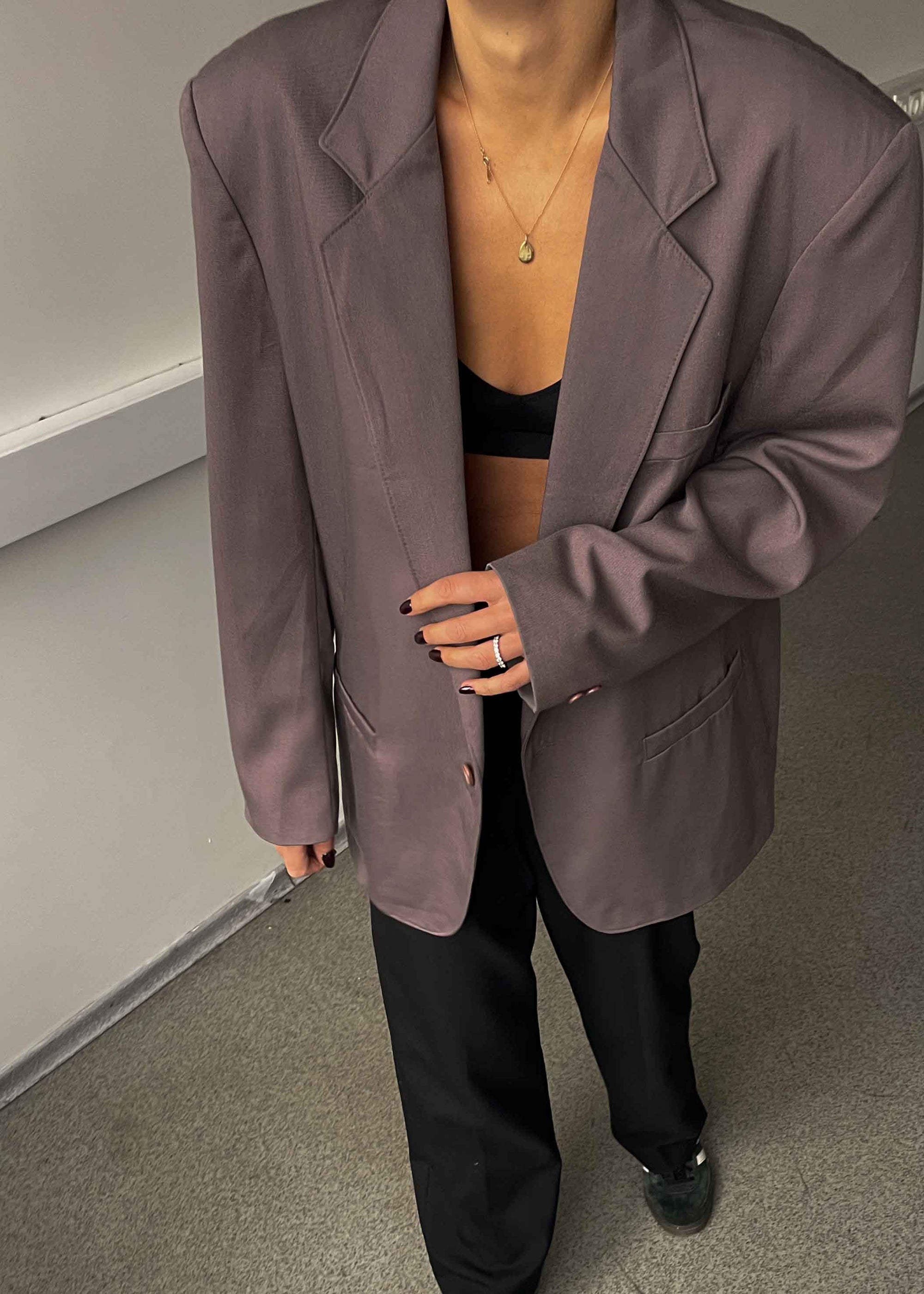 Vintage Light Purple Oversized Blazer