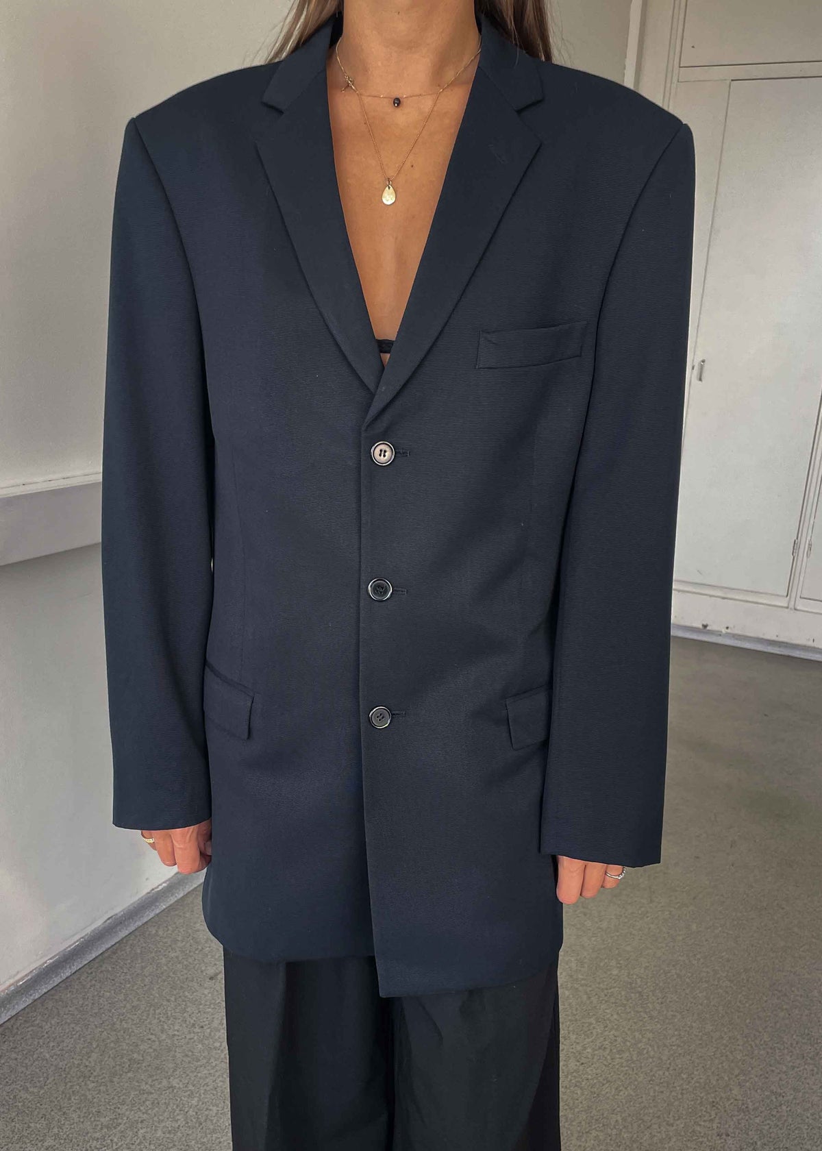 Vintage Blue Oversized Blazer