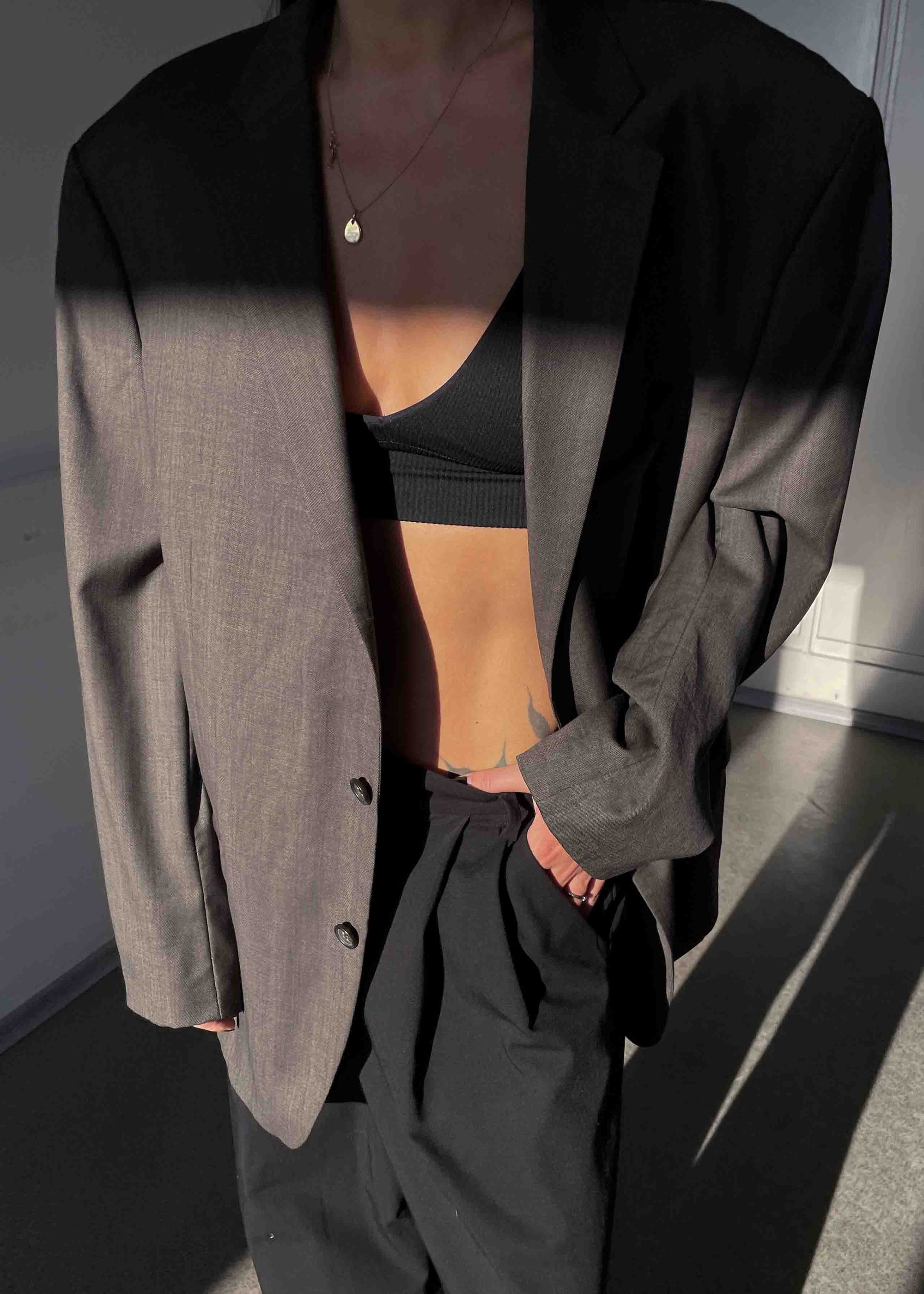 Vintage Grey Oversized 100% WOOL Blazer by RALPH LAUREN