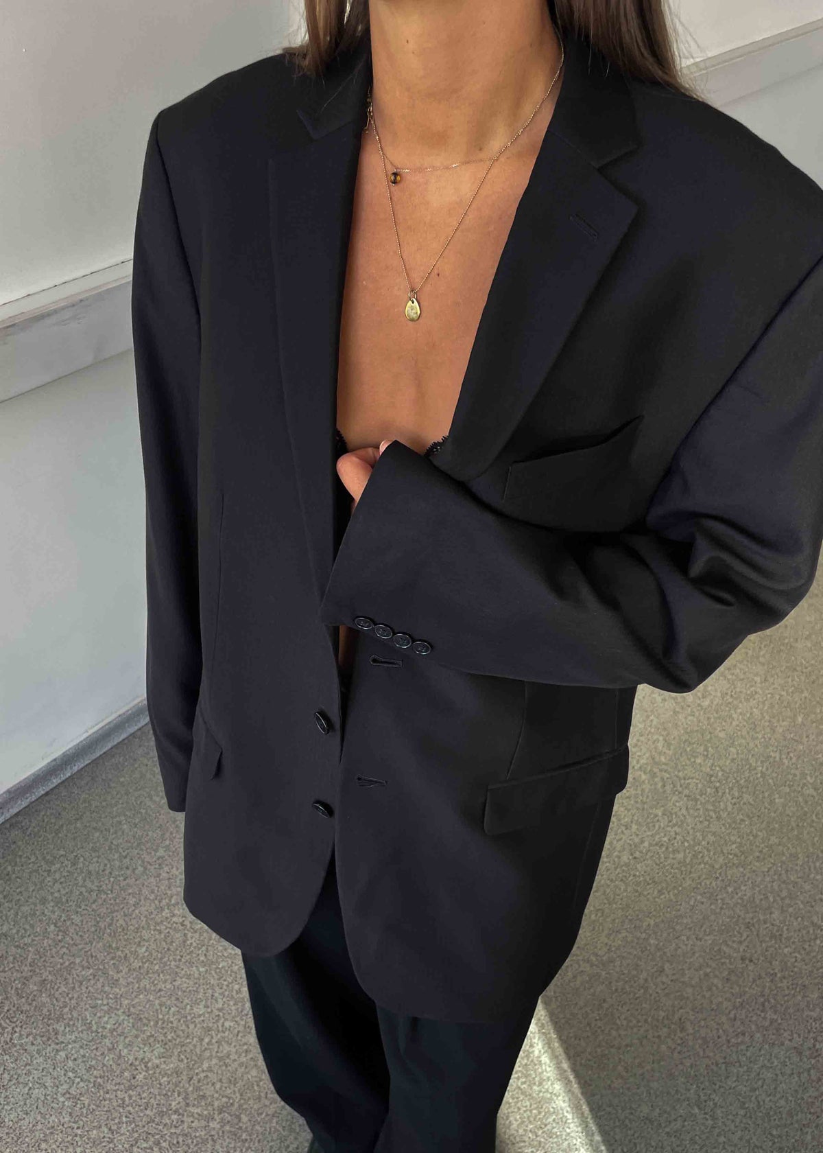 Vintage Black Oversized Blazer by Calvin Klein