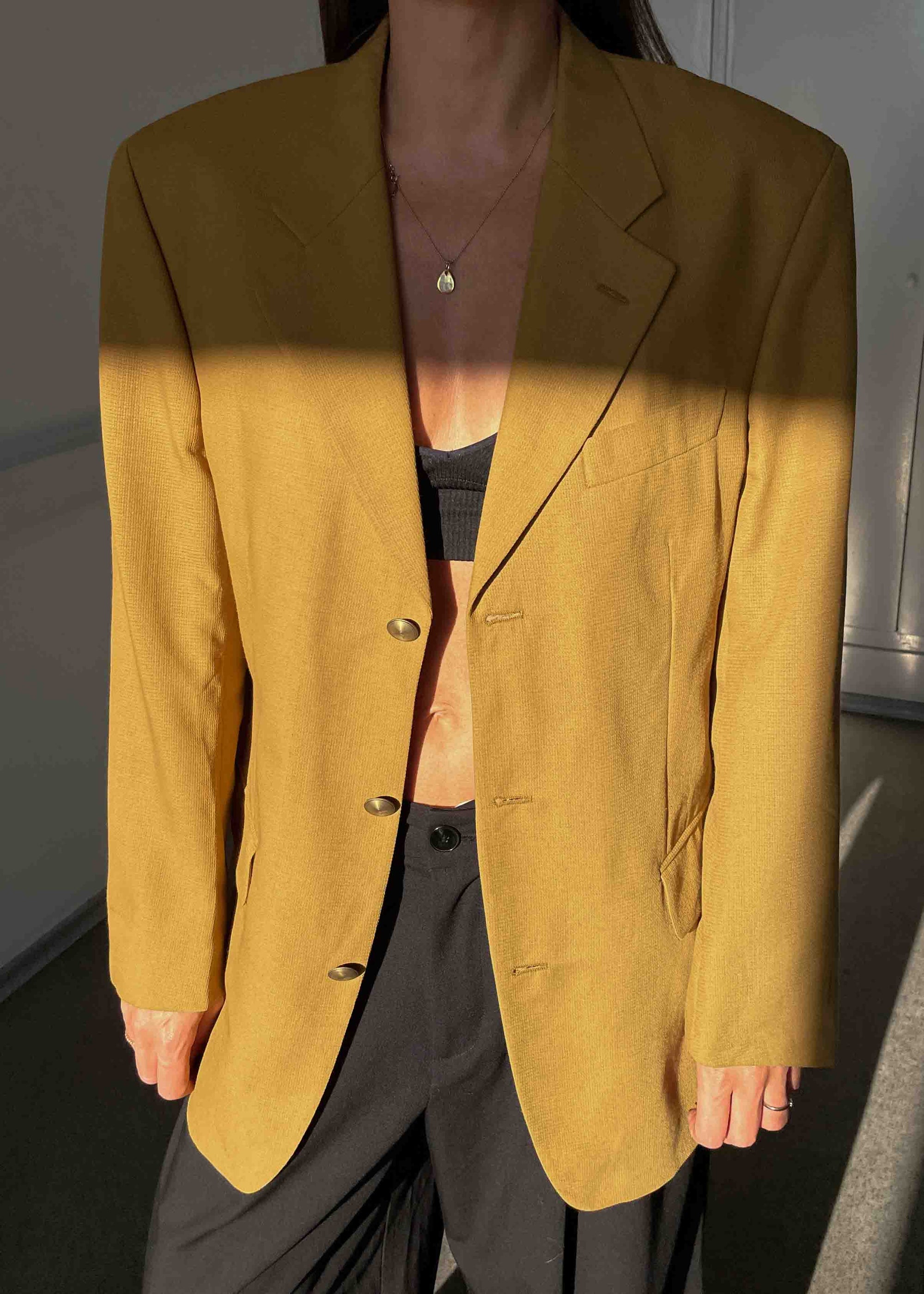 Vintage Yellow Oversized Blazer