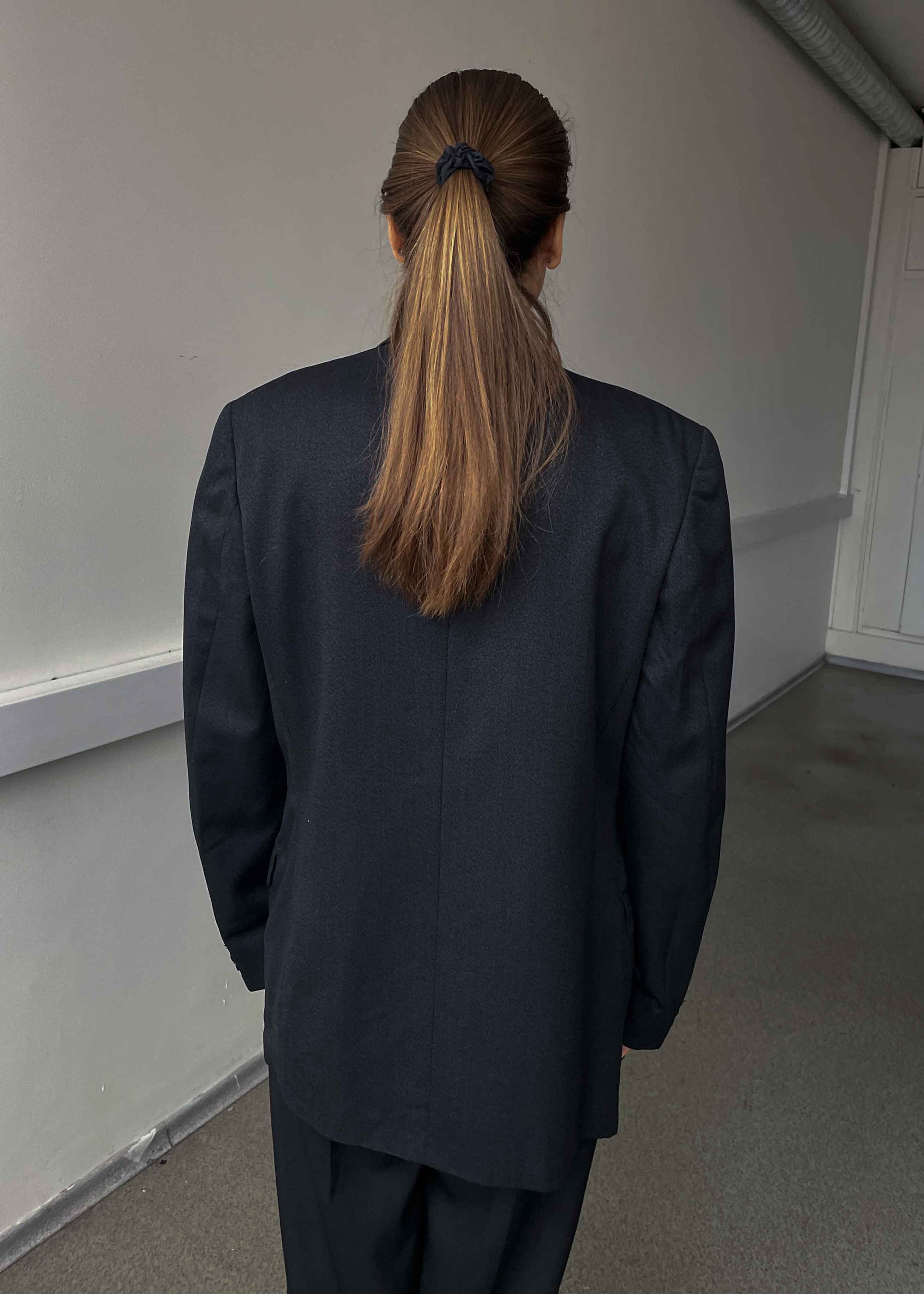 Vintage Dark Grey Oversized Blazer