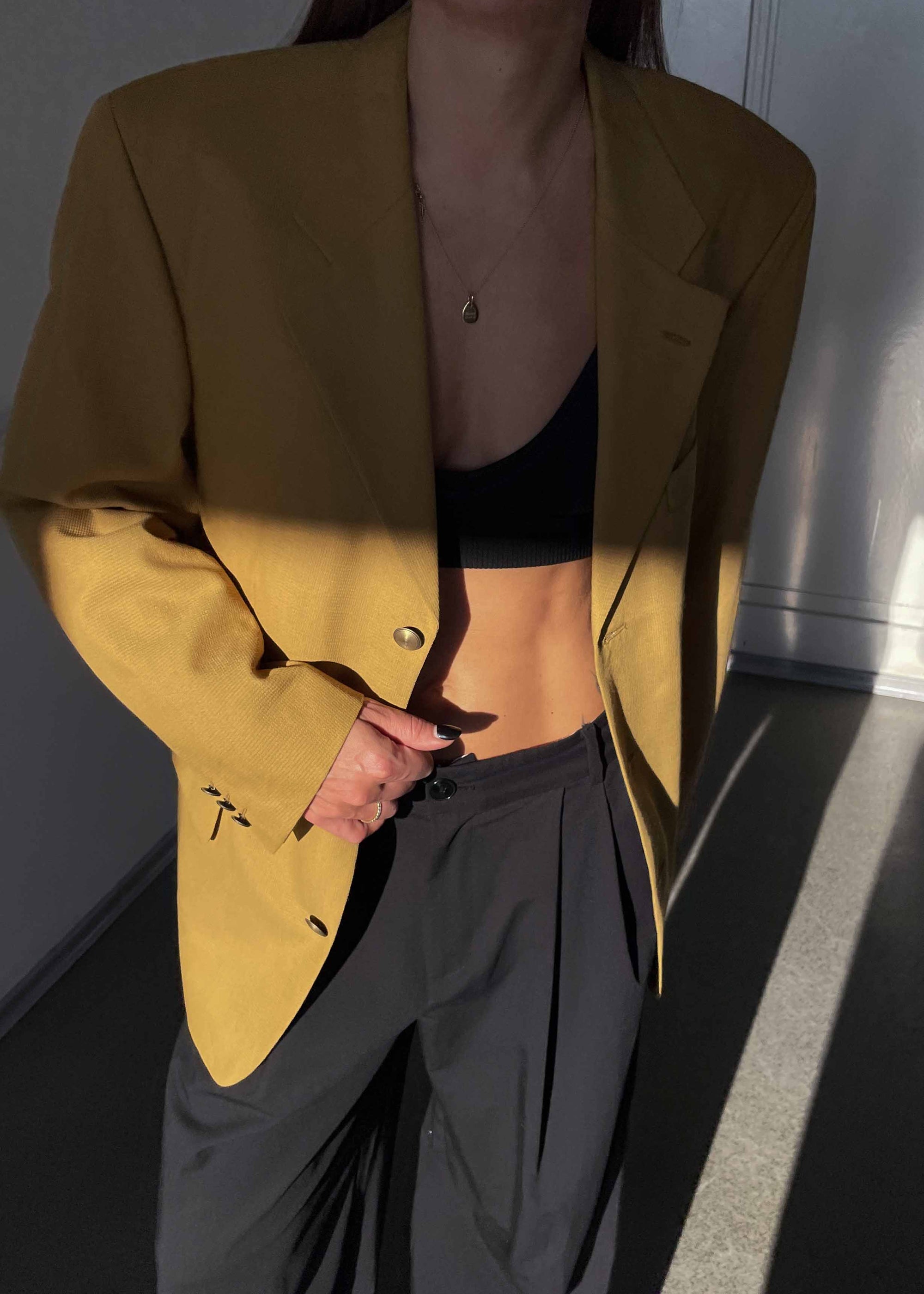 Vintage Yellow Oversized Blazer