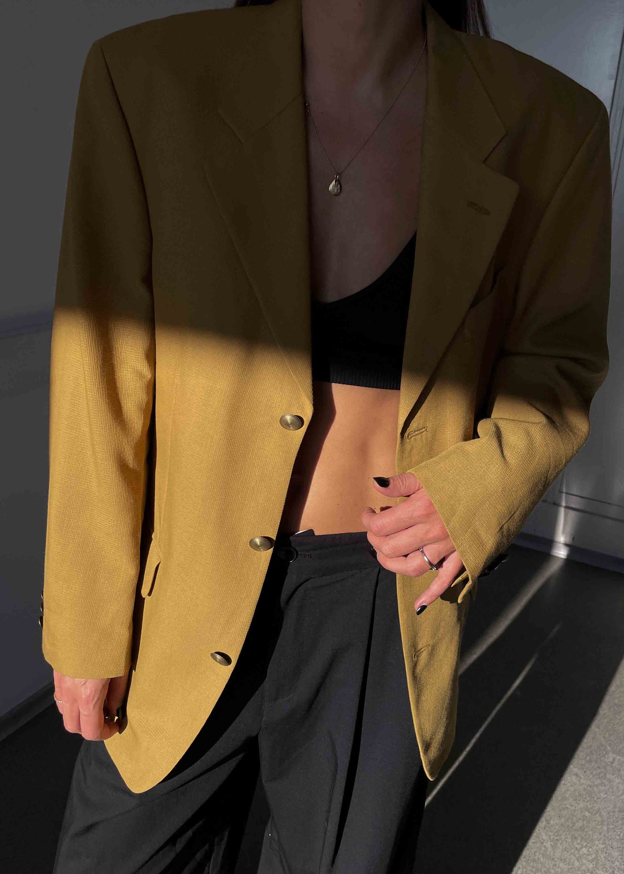 Vintage Yellow Oversized Blazer
