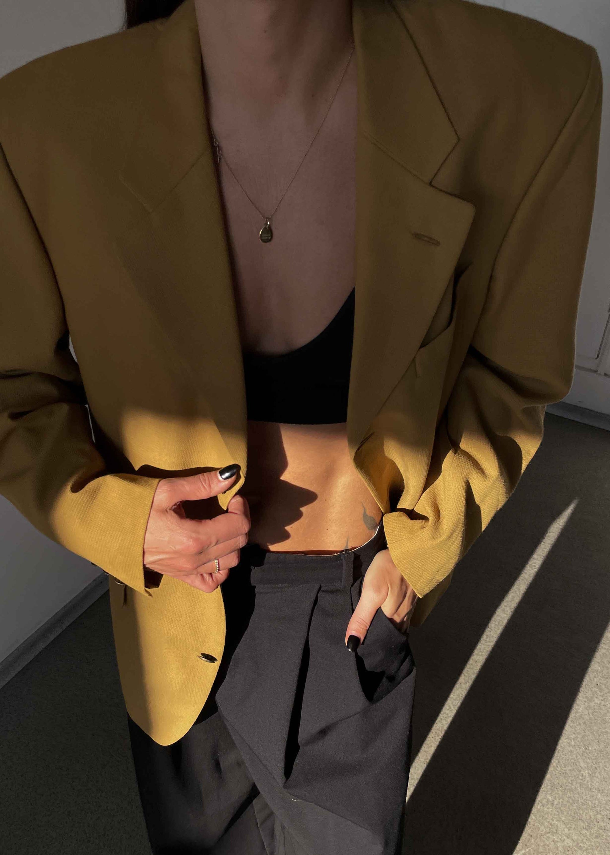 Vintage Yellow Oversized Blazer