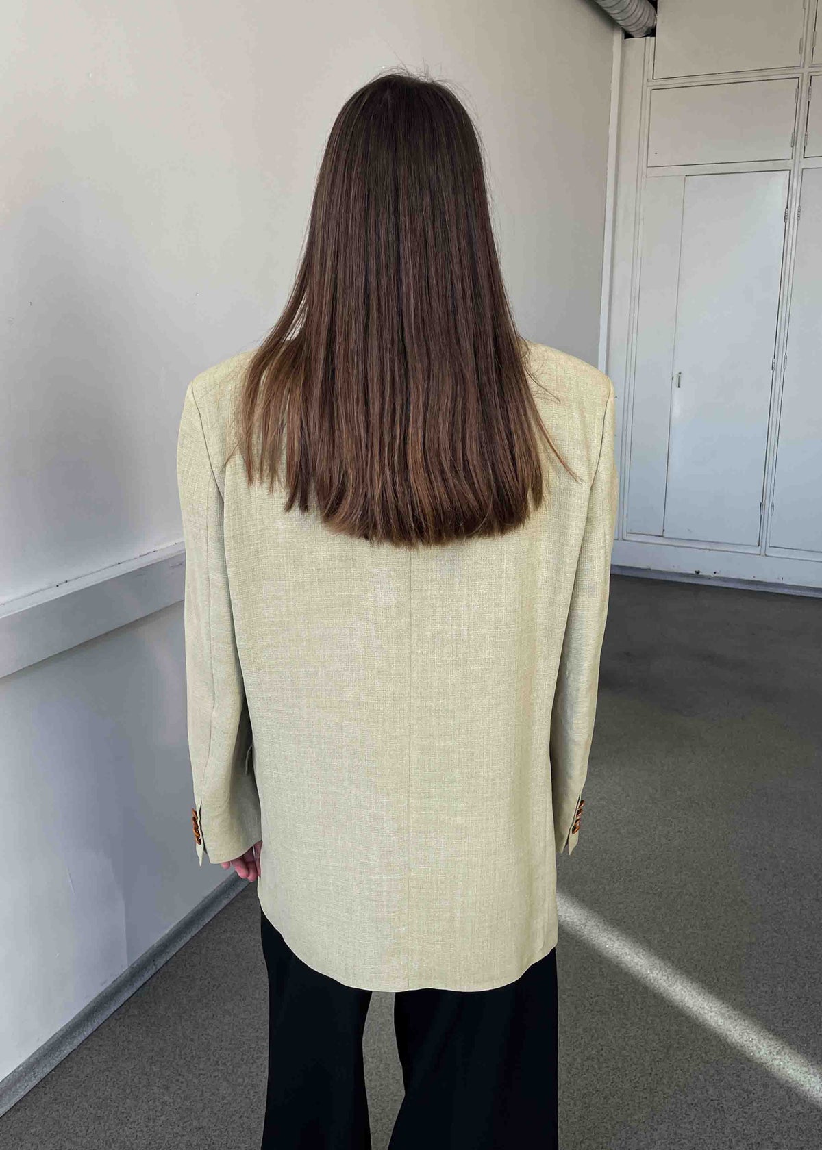 Vintage Sage Green / Beige Oversized Blazer