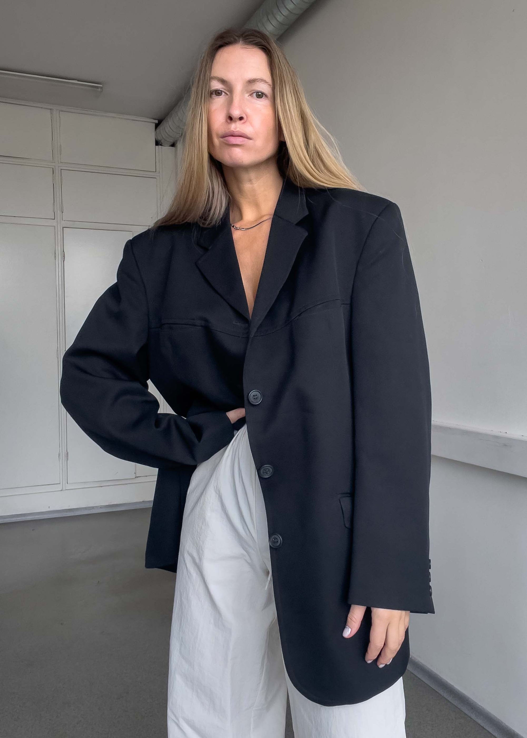 Vintage Black Oversized Blazer