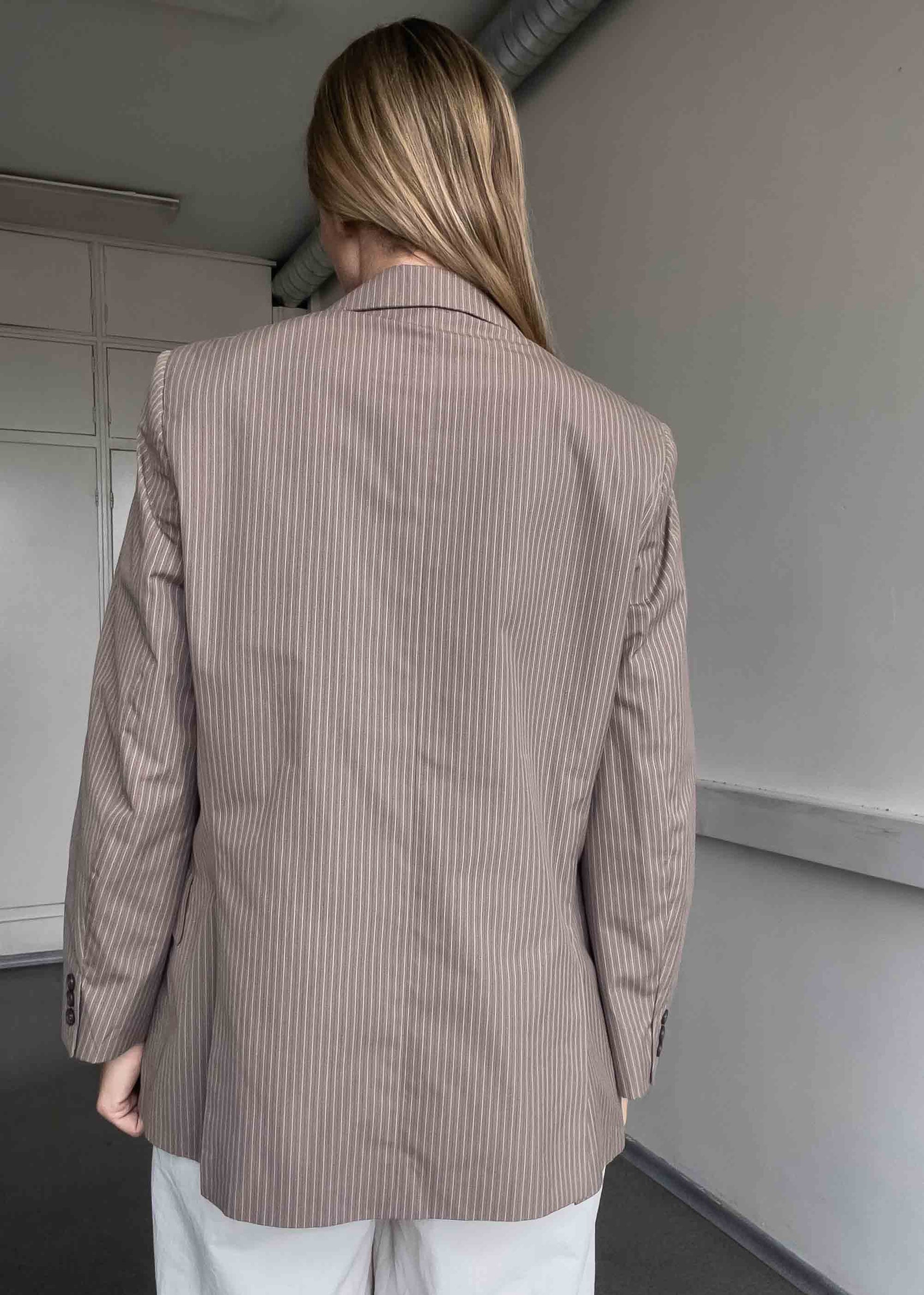 Vintage Brown Stripy Smaller Fit Blazer