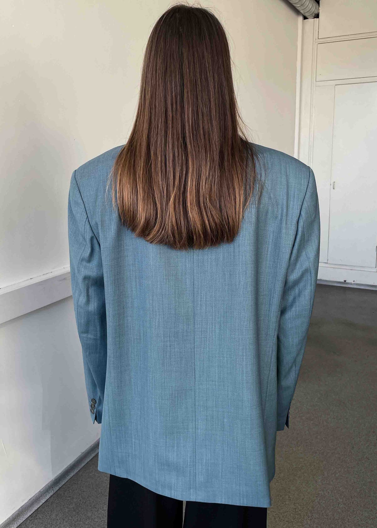Vintage Turquoise Oversized 100% WOOL Blazer