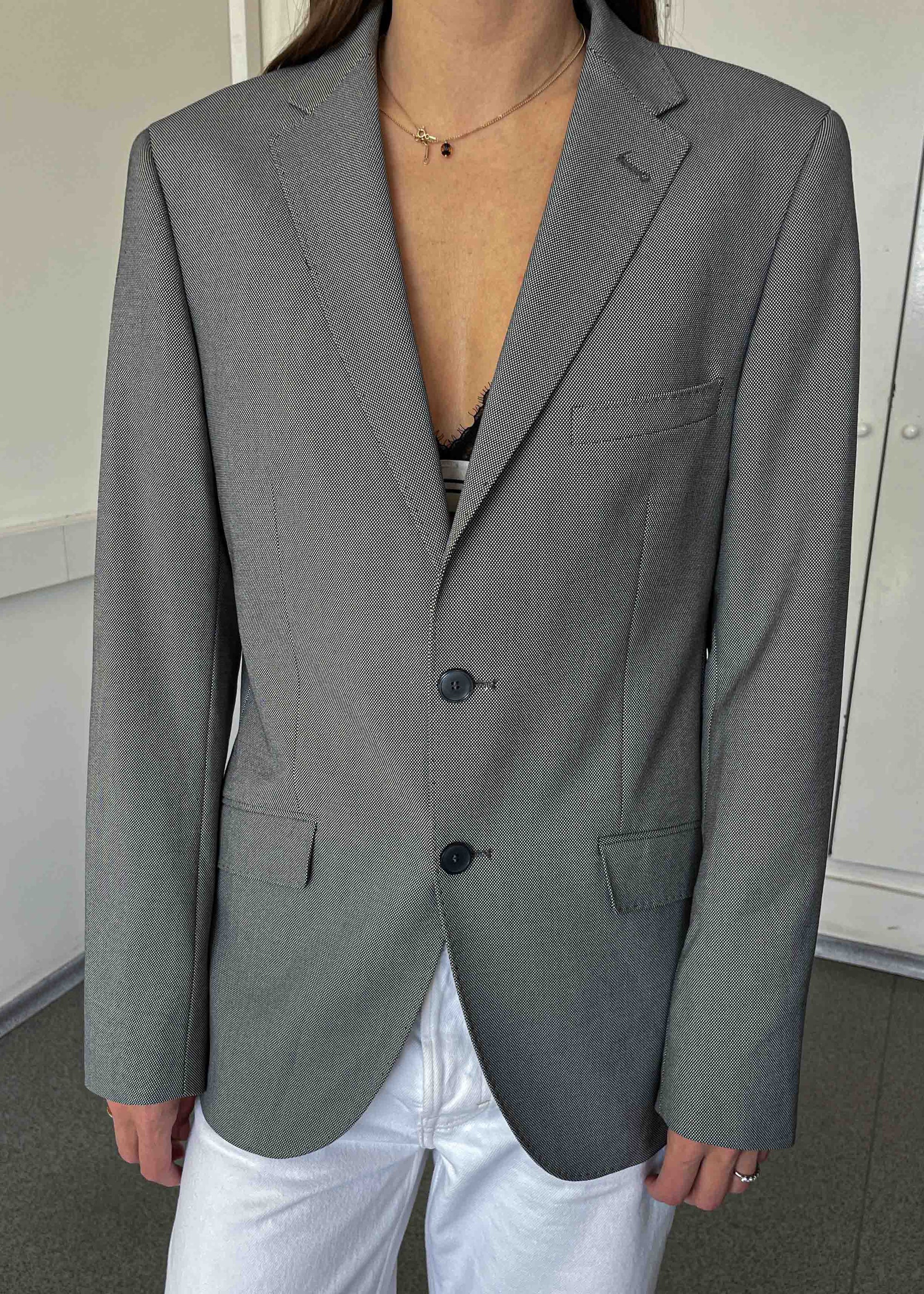 Vintage Grey Patterned Smaller Fit Blazer