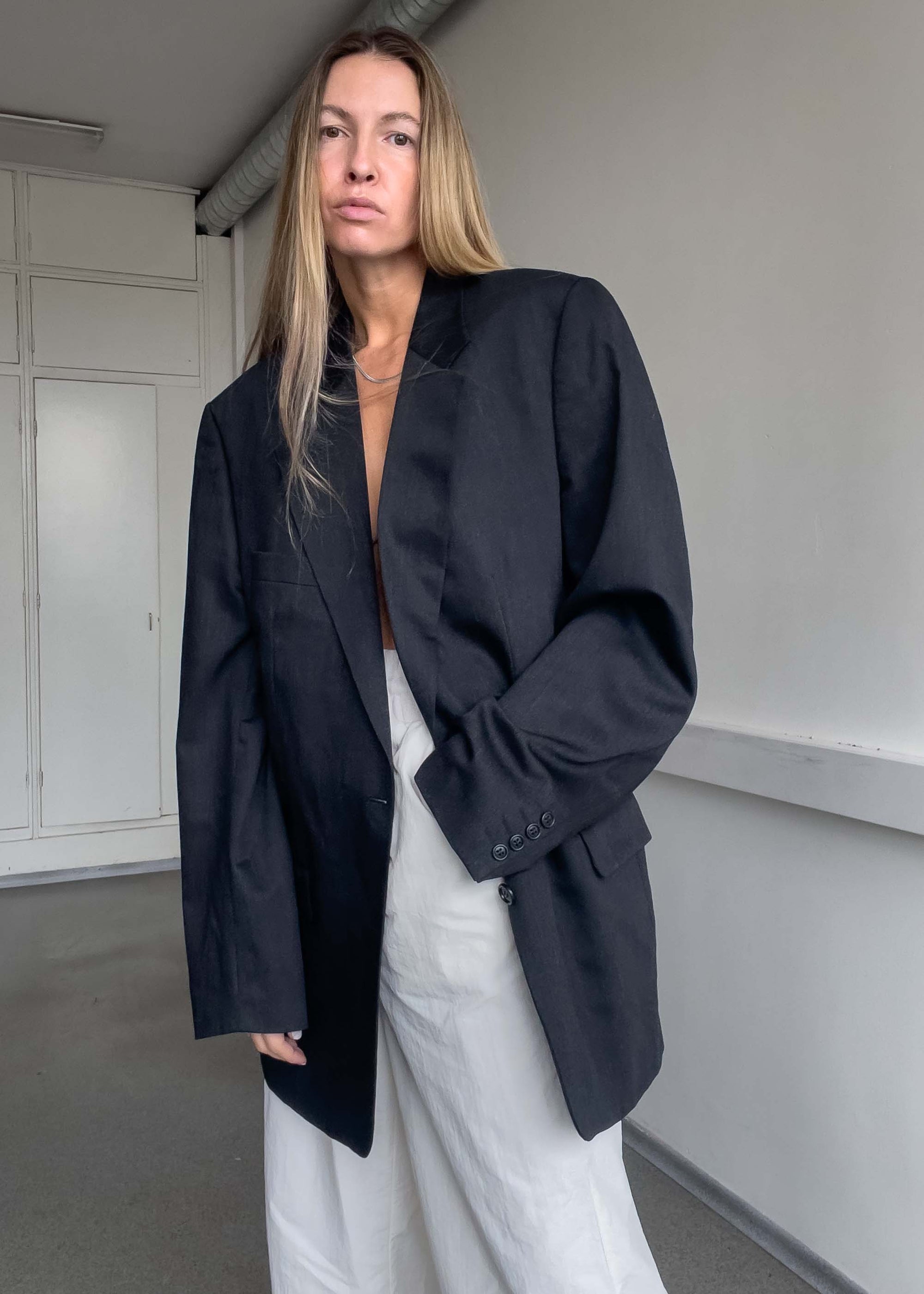 Vintage Grey Oversized Blazer