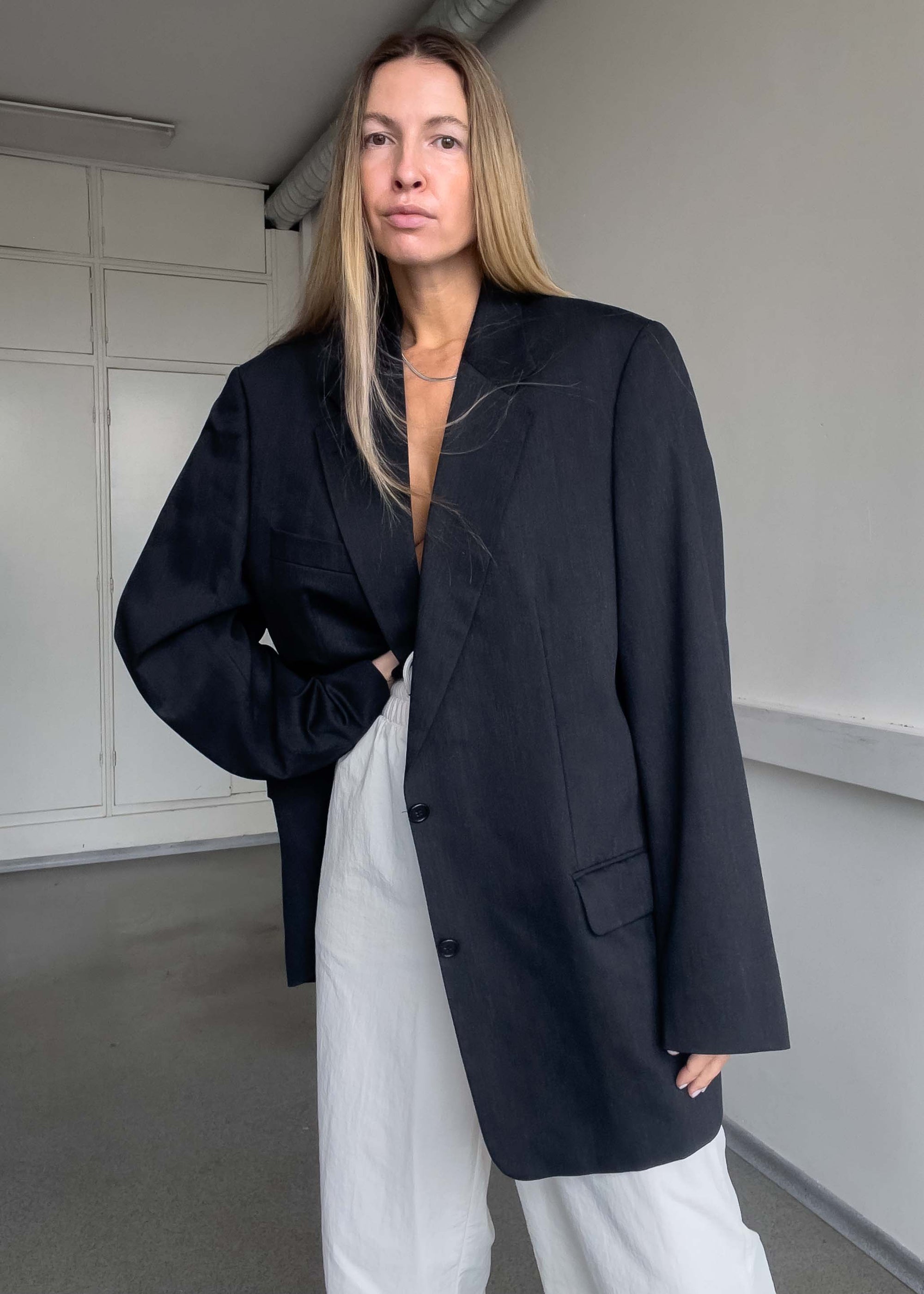 Vintage Grey Oversized Blazer