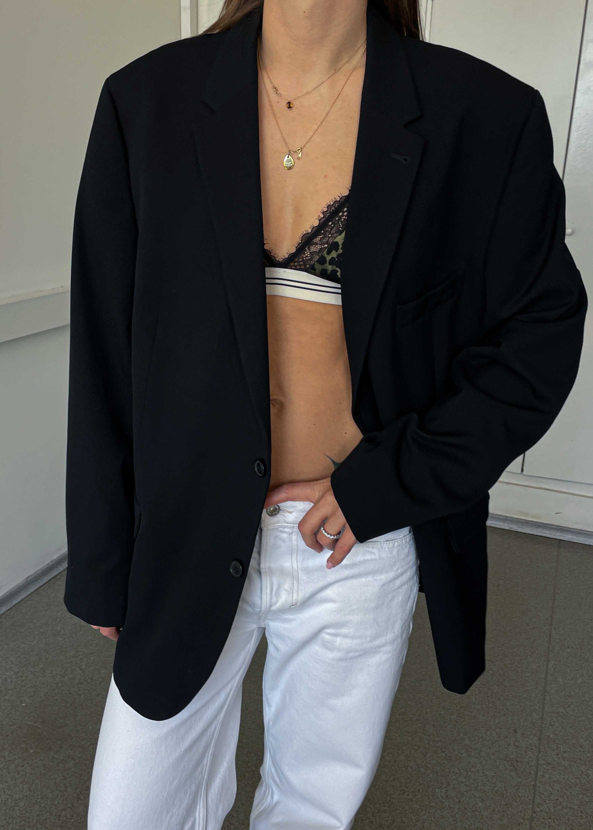 Vintage Black Oversized Blazer