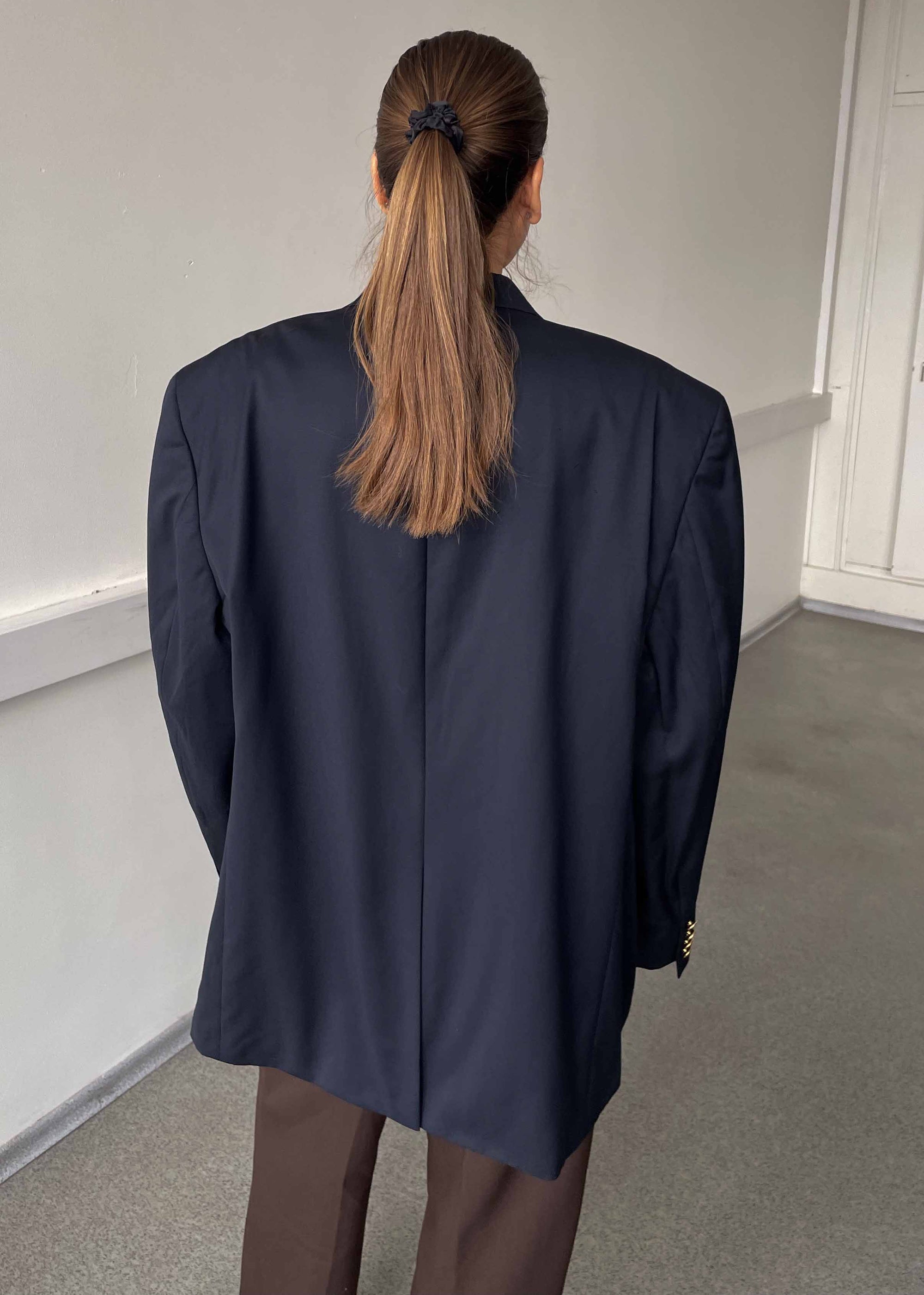 Vintage Navy Blue 100% WOOL Oversized Blazer CHAPS by RALPH LAUREN